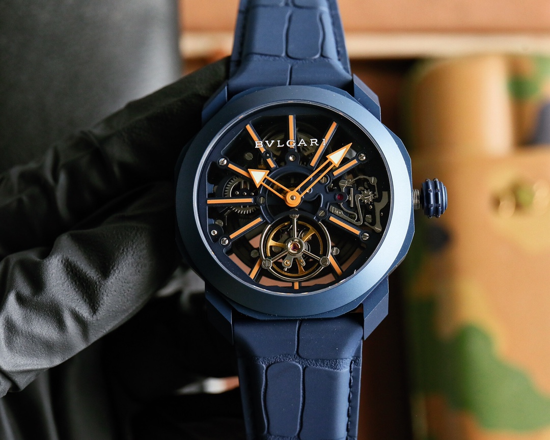 BVLGARI Octo Roma Wristwatch: Luxury Design, High-End Machinery, Alligator Belt. - 图片 9