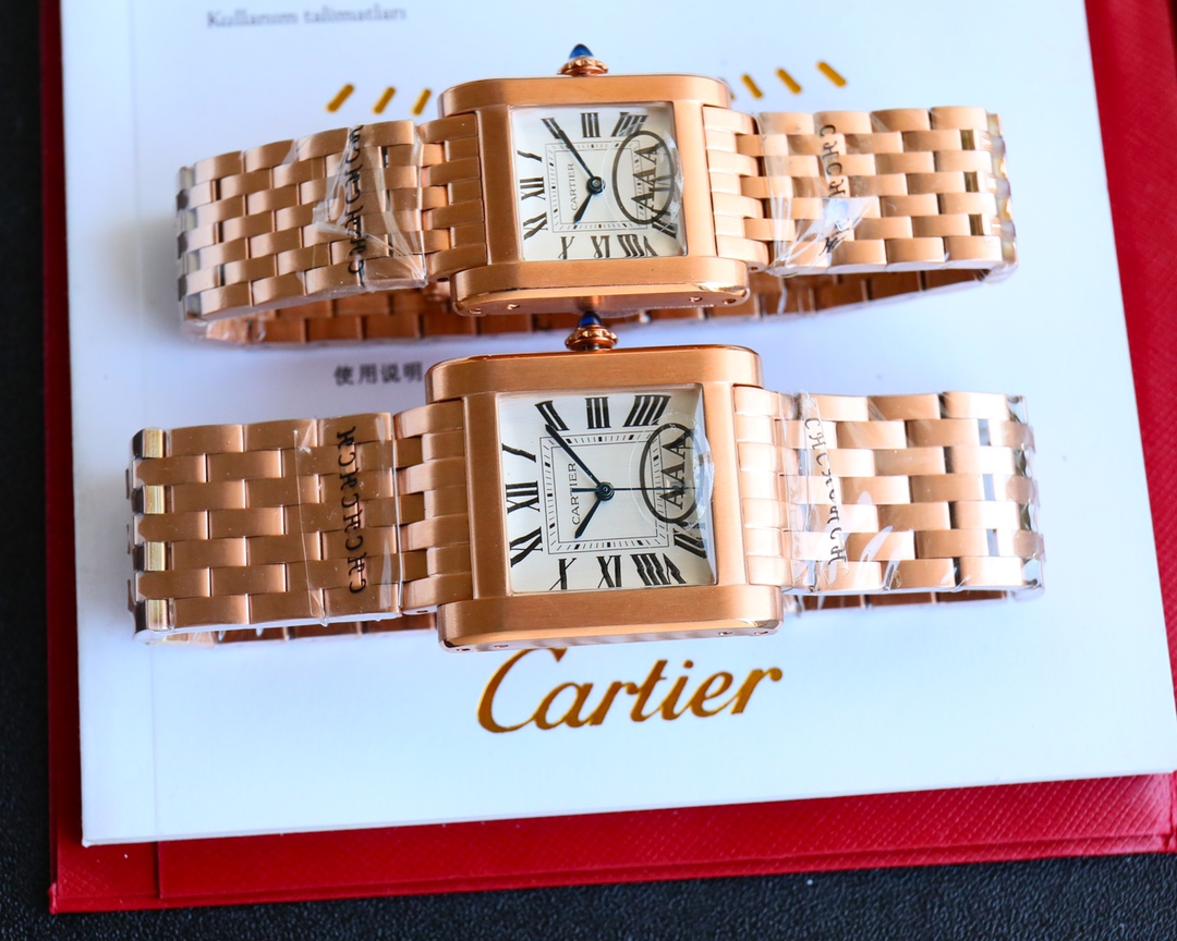 Gold Diamond Tank Noormale Watch: 2024 Karat Series with Blue Crystal Lens - 图片 6
