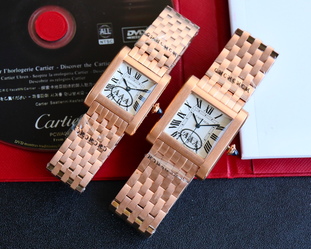 Gold Diamond Tank Noormale Watch: 2024 Karat Series with Blue Crystal Lens - 图片 7