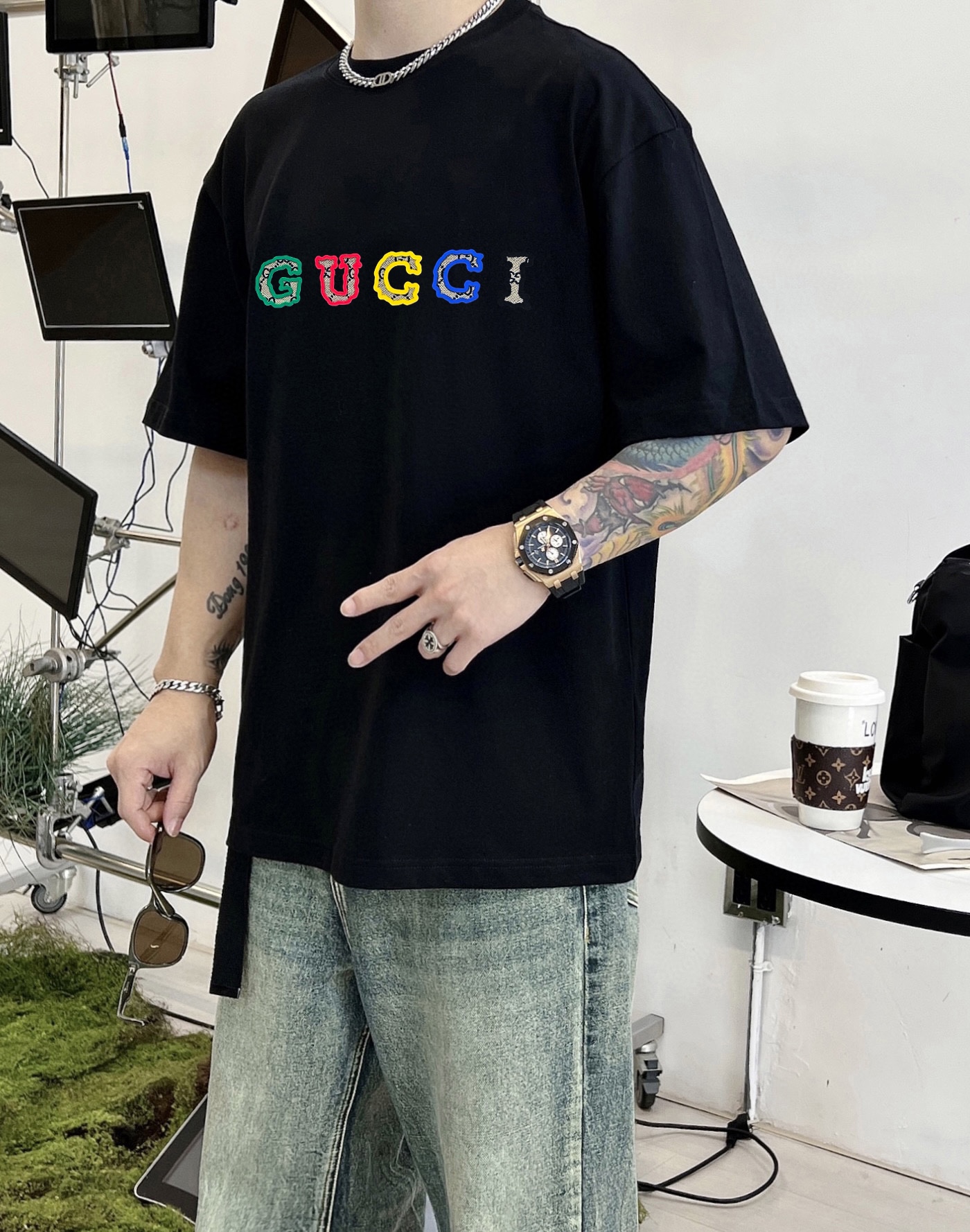 Gucci Clothing T-Shirt Cotton Spring/Summer Collection Fashion Short Sleeve