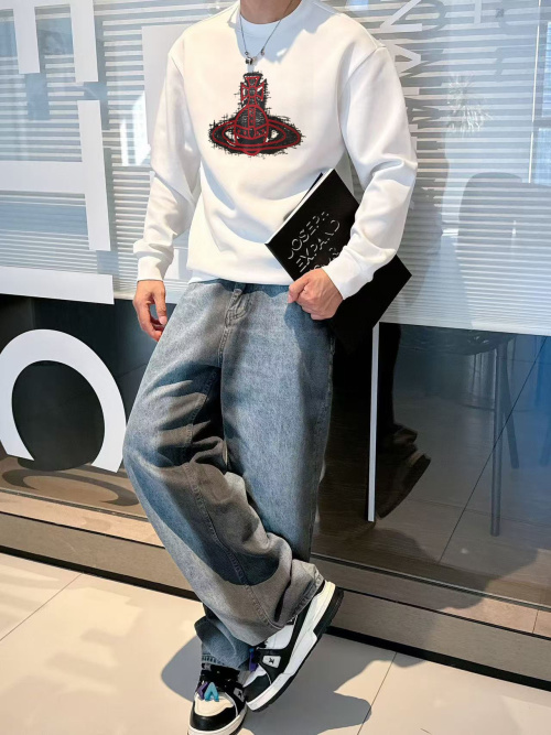 Vivienne Westwood 2025 Crewneck Sweatshirt, 400g Pure Cotton, Designer Style 1 Vivienne Westwood 2025 Crewneck Sweatshirt, 400g Pure Cotton, Designer Style