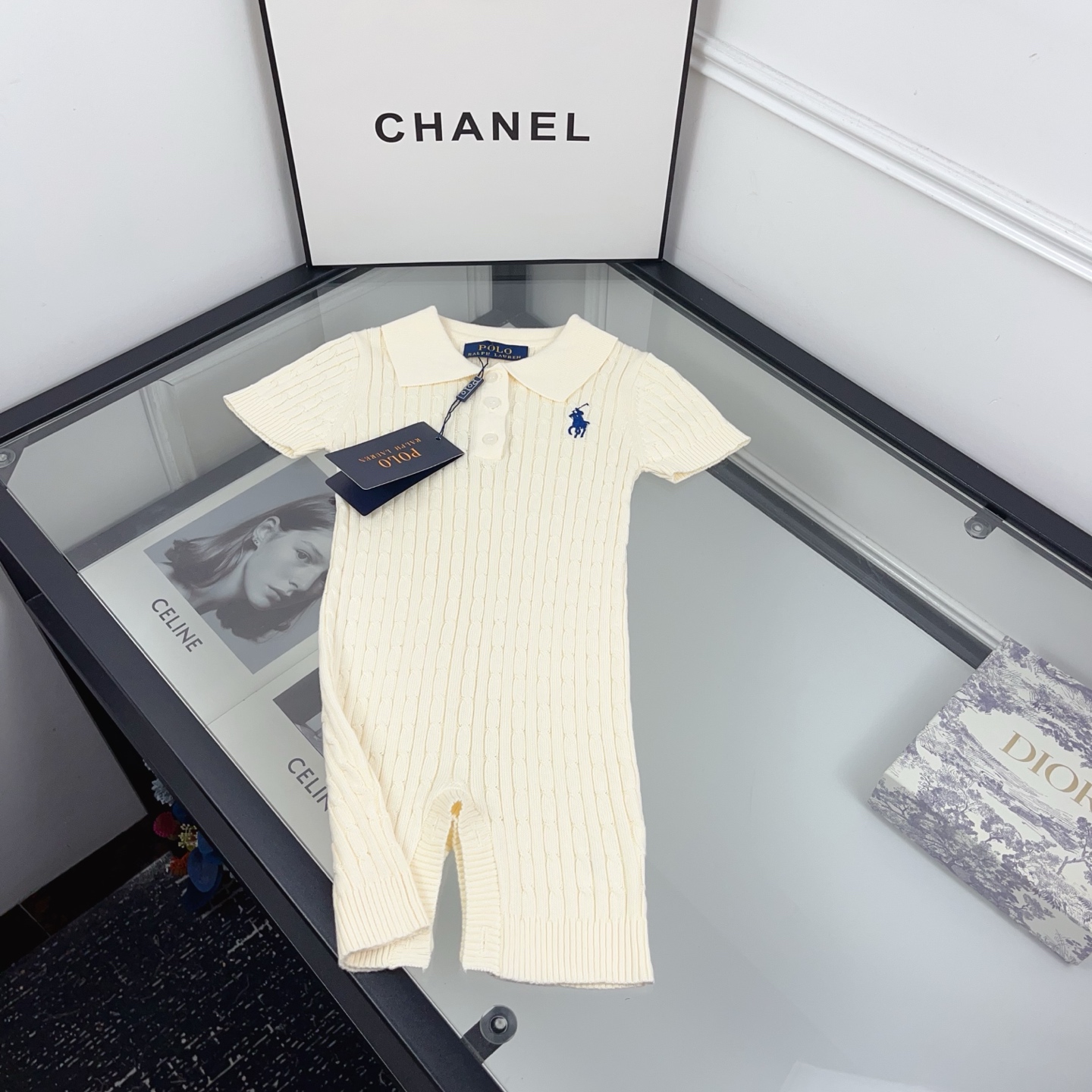Precio: sin descuento @98. Tallas: 73-100. Nuevo 🆕. ¡El mameluco de punto acanalado Polo para bebés es demasiado elega…