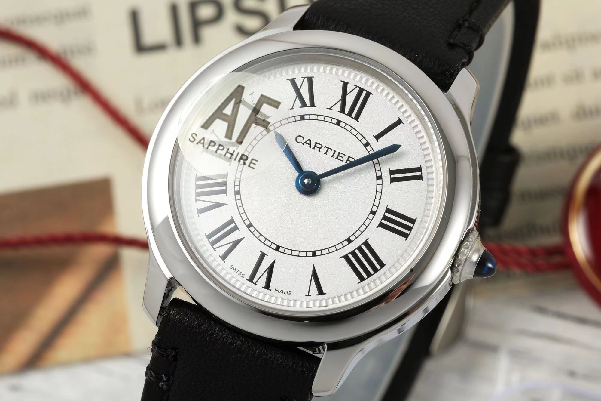 NO:158456,AF Cartier RONDE DE CARTIER London series movement Swiss quartz movement watch diameter 29mm. Waterproof performance 30 meters Function time display, cartier, cartier19860909AF卡地亚RONDE DE CARTIER伦敦系列 机芯瑞士石英机芯 表径小号29mm. 防水性能30米 功能时间显示,,cartier,cartier,Watch