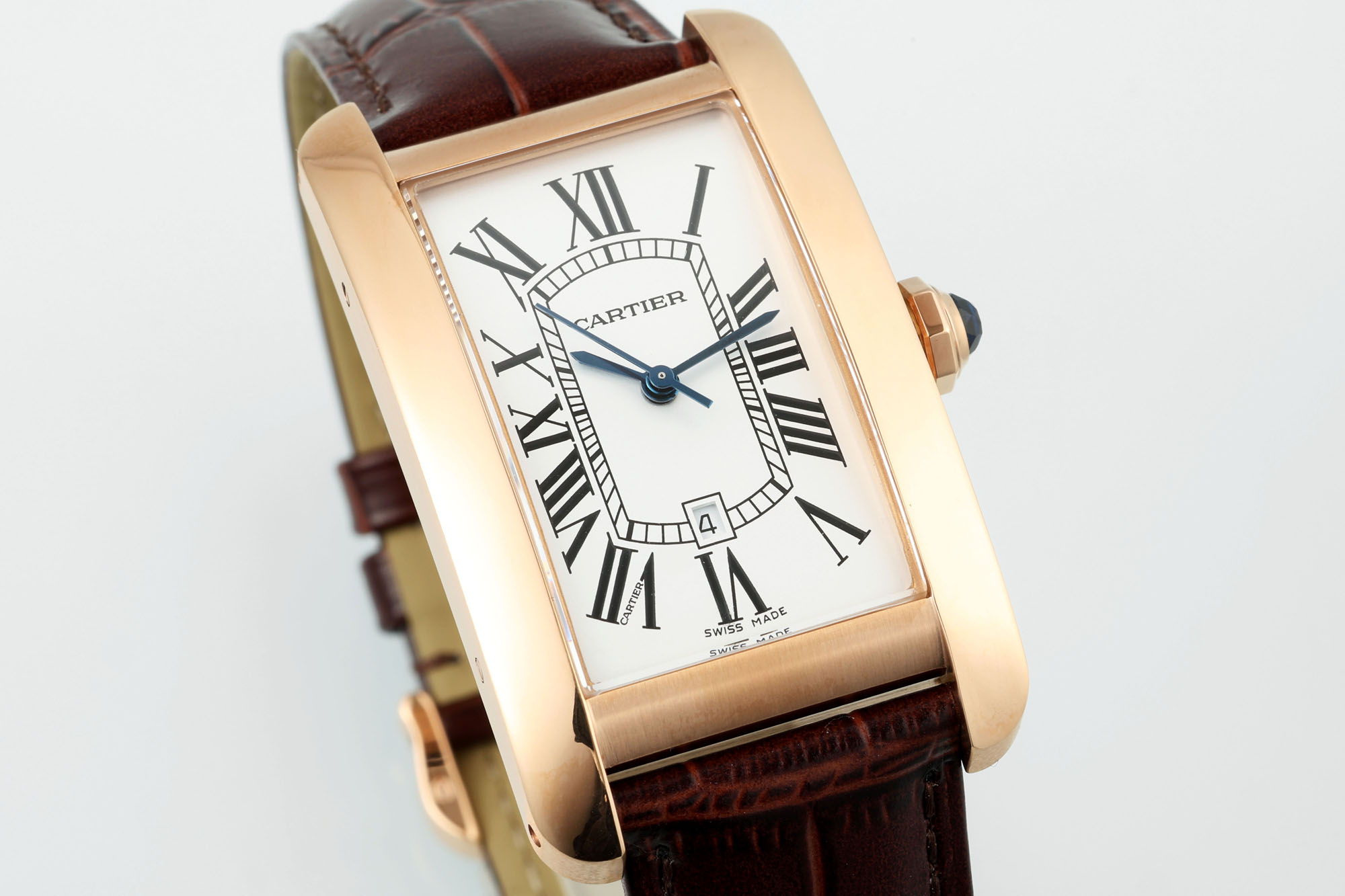 Cartier Tank Large Automatic Rose Gold Watch with Brown Leather Strap 2 i1744458141330 9327 0 1