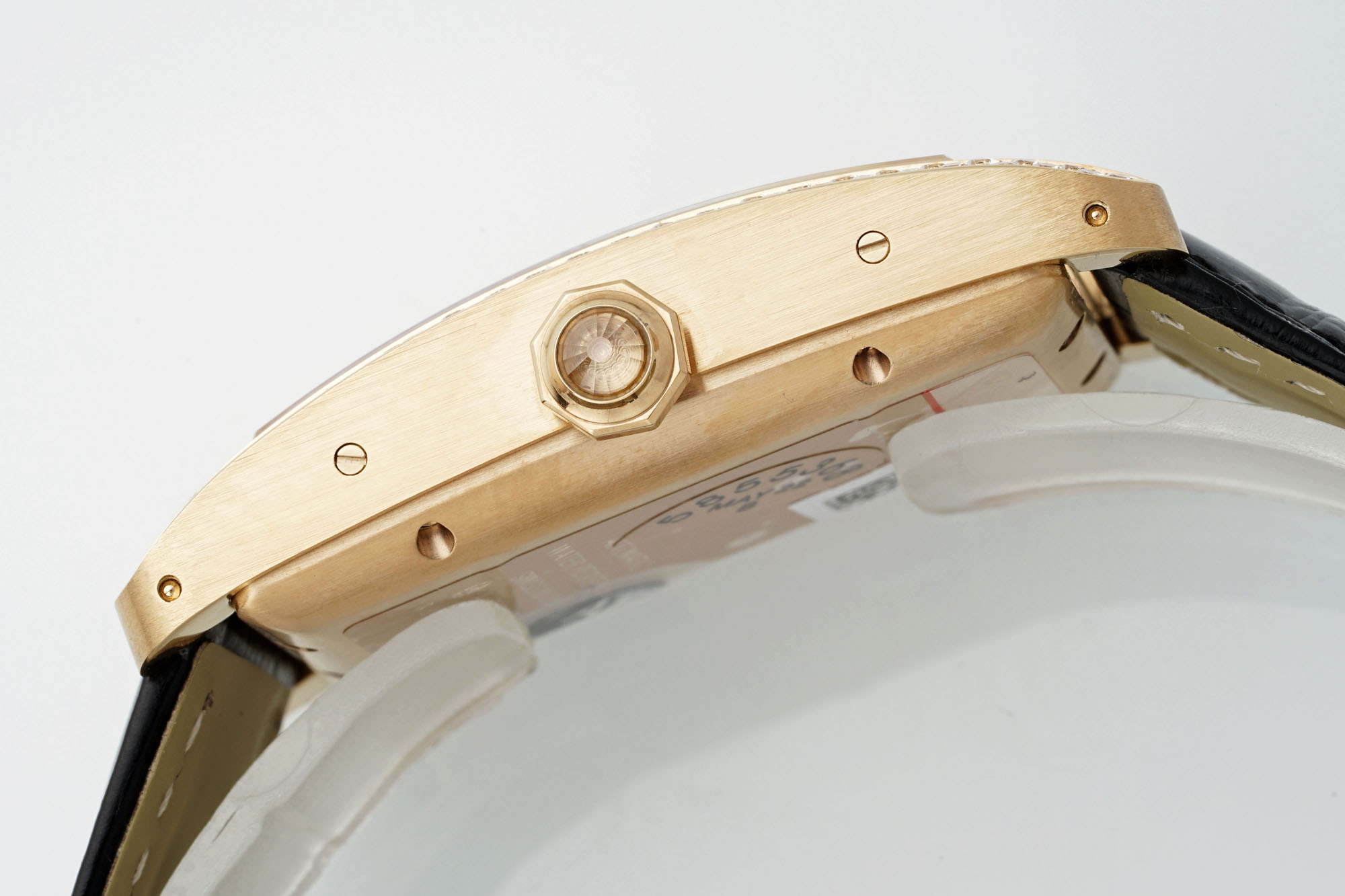 Cartier Tank Large Automatic Watch Rose Gold with Diamonds and Black Leather Strap 5 i1744458255173 6944 0 5