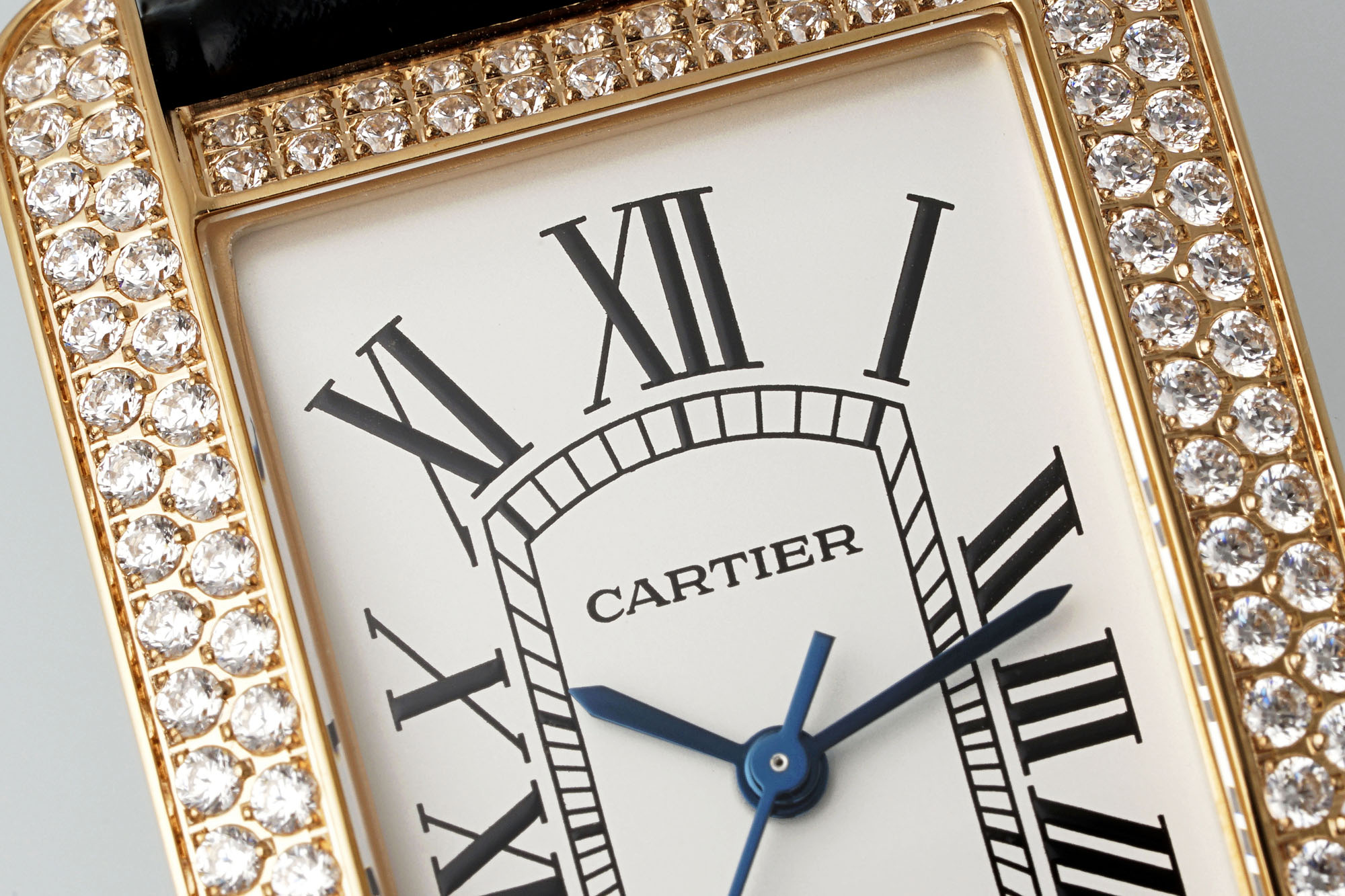 Cartier Tank Large Automatic Rose Gold Diamond Watch With Black Leather Strap 3 i1744458311802 7003 0 3
