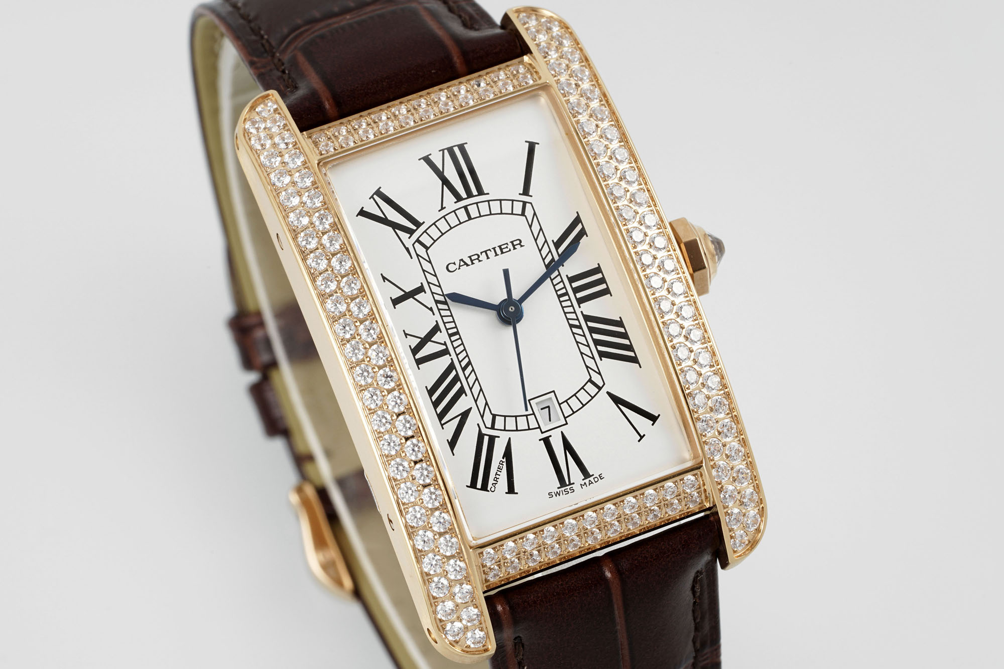 Cartier Tank Large Automatic Watch in 18K Rose Gold with Diamond Bezel 2 i1744458422654 84 0 1