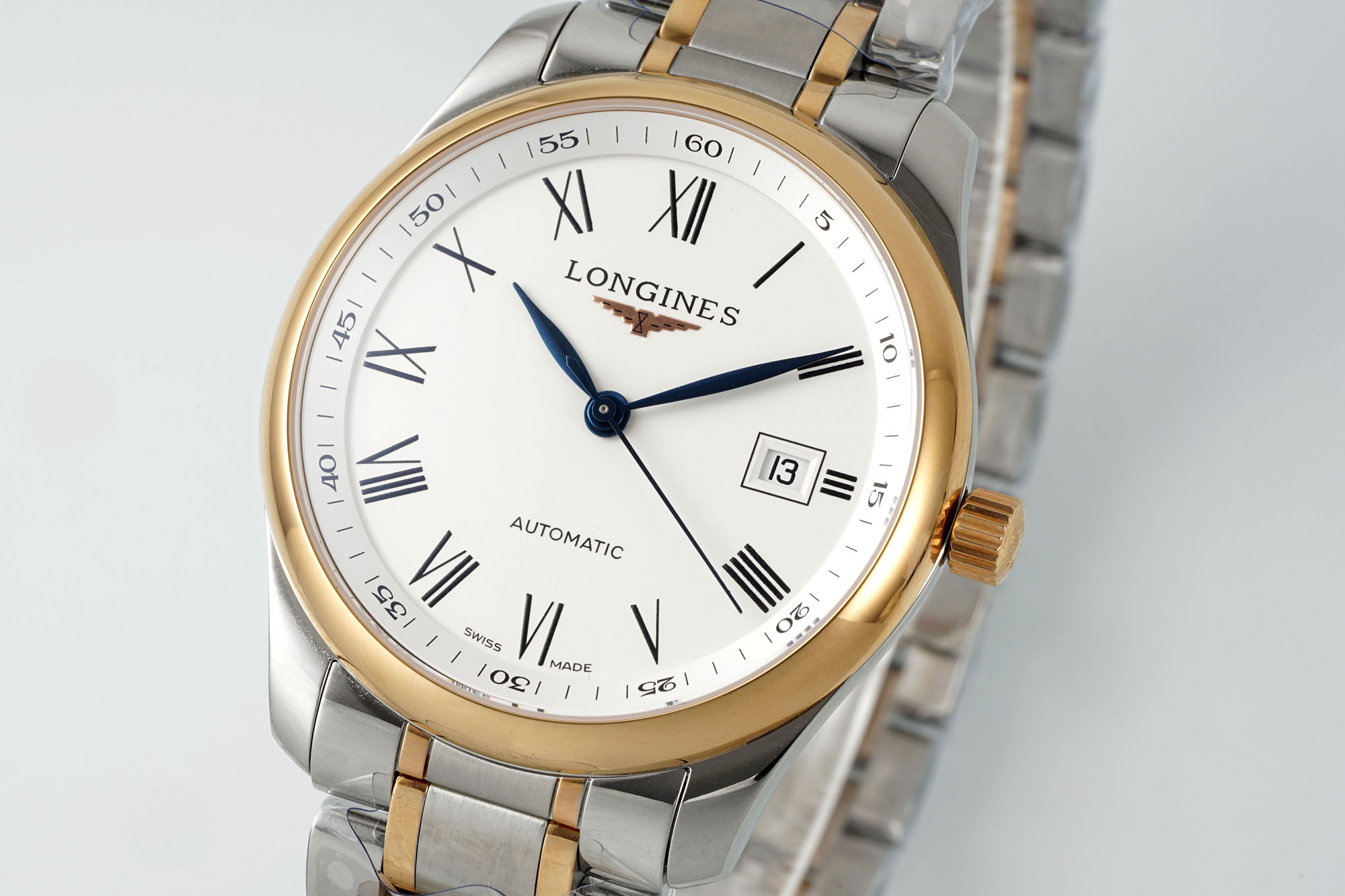 “AF Pioneers 40MM Moon Pine and Springstone Watch: Elegant Design for Asian Men | Silver Wheat Threads Palette” - 图片 1