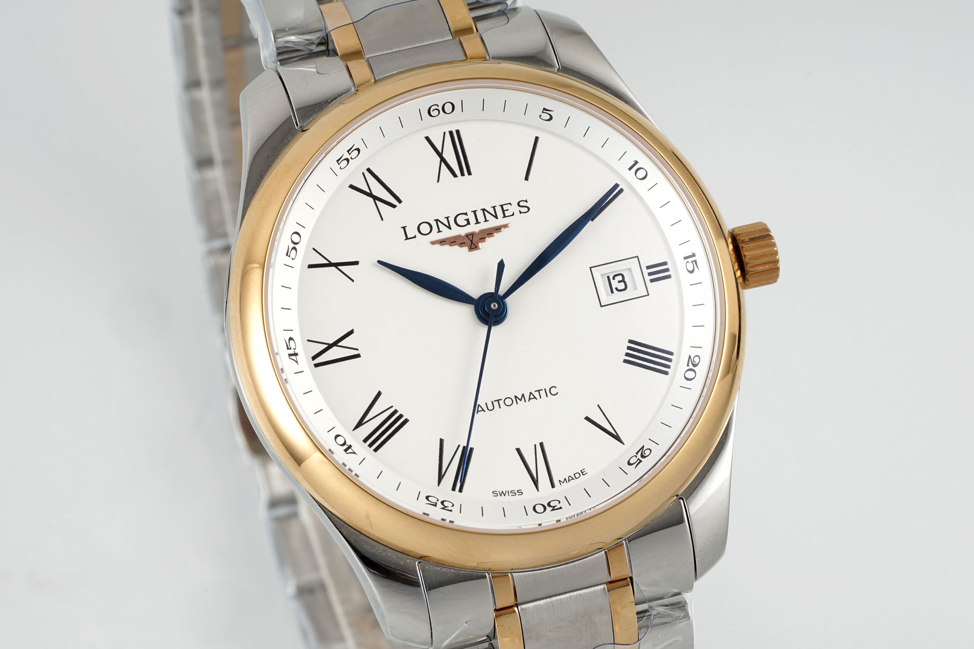 “AF Pioneers 40MM Moon Pine and Springstone Watch: Elegant Design for Asian Men | Silver Wheat Threads Palette” - 图片 2
