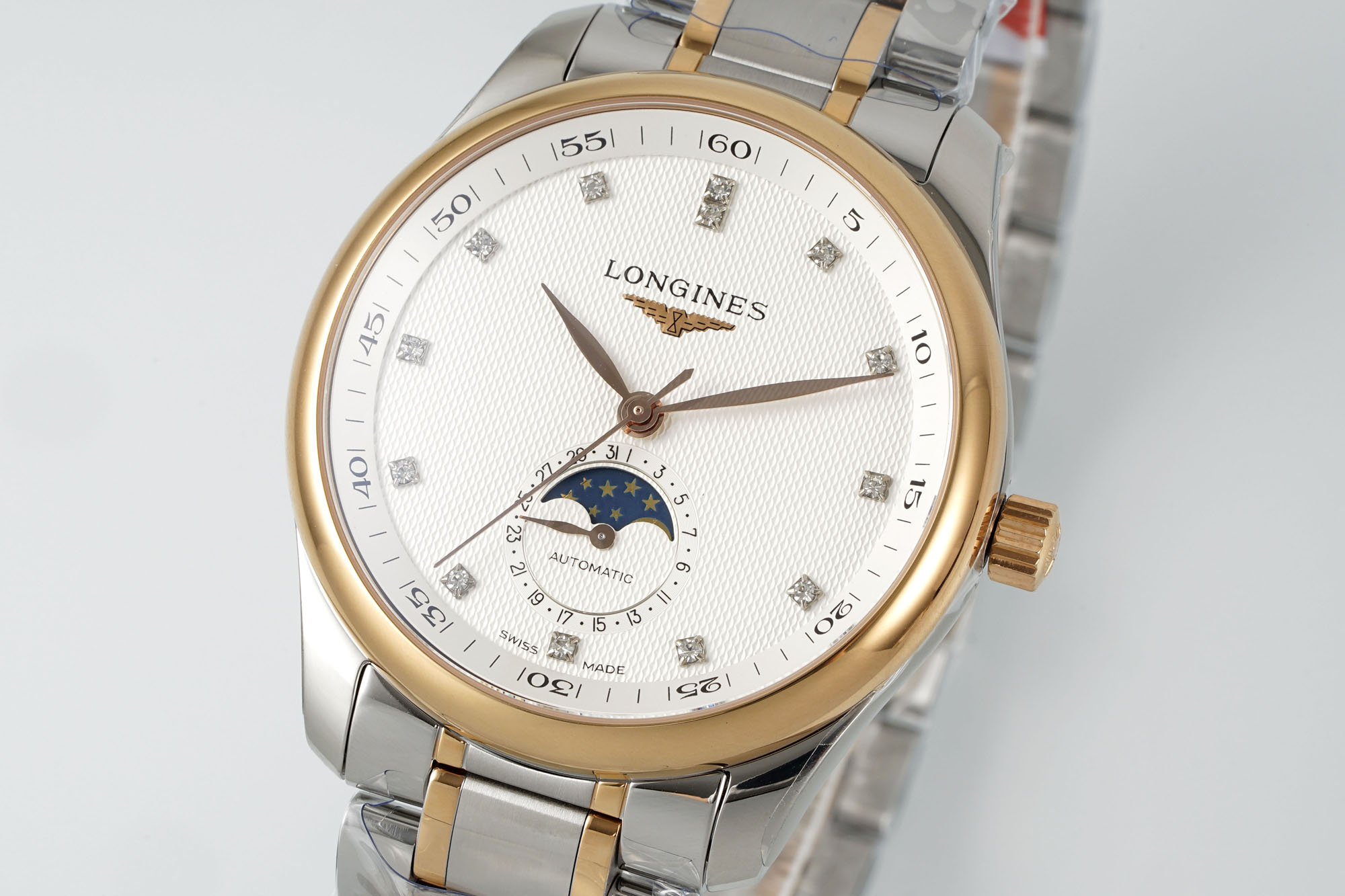 “AF Pioneers 40MM Moon Pine & Springstone Watch: Elegant Asian-Fit Timepiece” - 图片 1