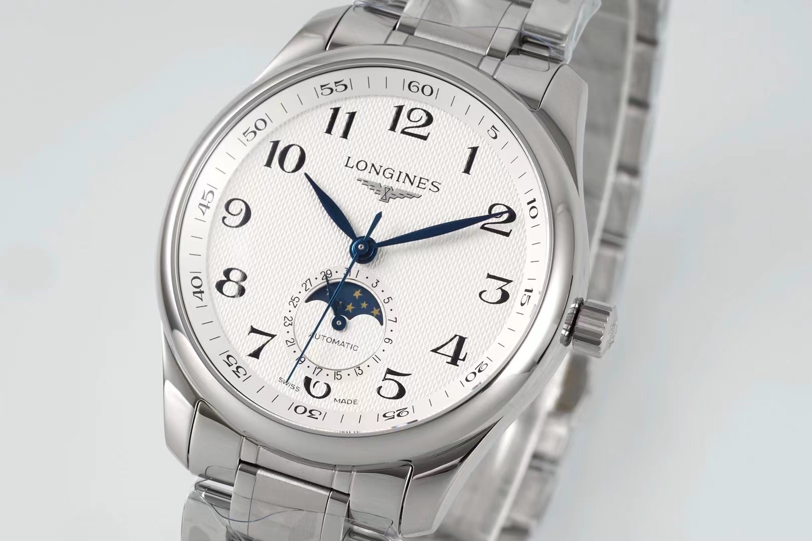 NO:741847,Longines master 3-hand half moon phase 40mm, longines19860909浪琴名匠3针半月相40mm,,longines,Watch