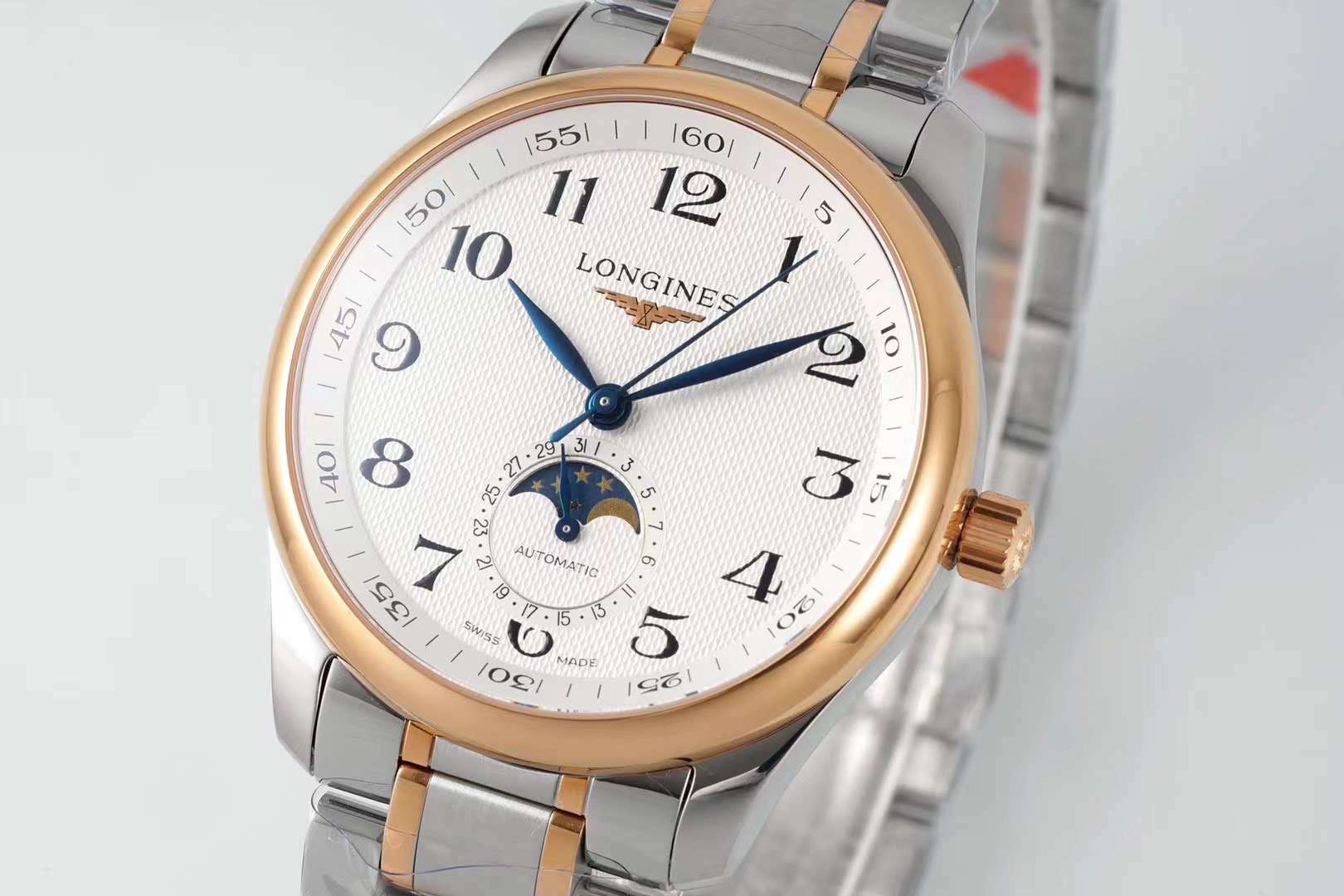 NO:714927,Longines master 3-hand half moon phase 40mm, longines19860909浪琴名匠3针半月相40mm,,longines,Watch