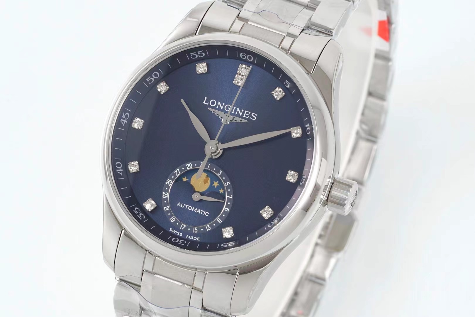 NO:714924,Longines Master 3-hand half moon phase 34mm, longines19860909浪琴名匠3针半月相34mm,,longines,Watch