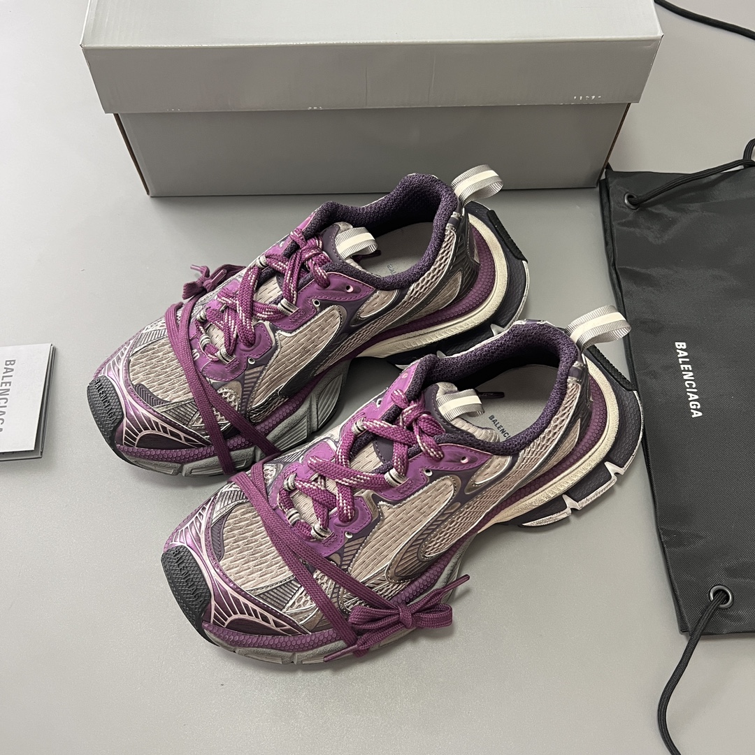 Balenciaga 纯 本Balenciaga Phantom Sneaker 巴黎世家全新做旧十代紫色潮流跑鞋 在延续 Track Trainer 户外轮廓和复杂鞋面结构的同时