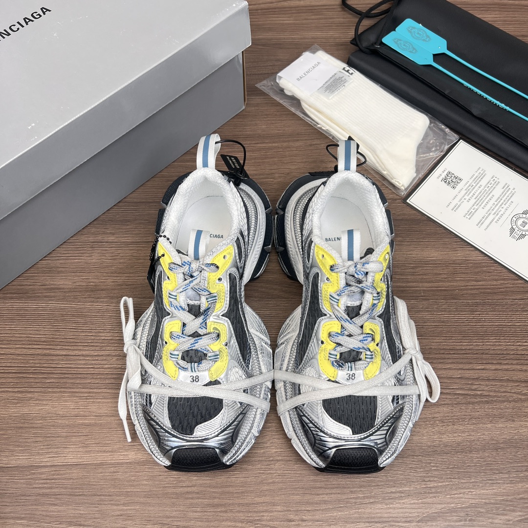 Balenciaga Shoes Sneakers Grey Yellow Track