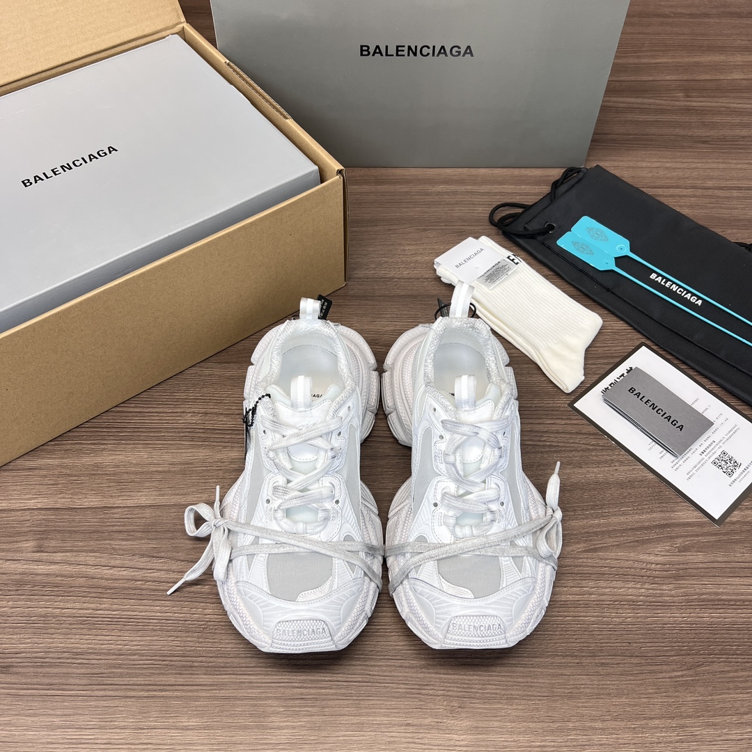 Balenciaga Shoes Sneakers High Quality Happy Copy
 White Gauze Track