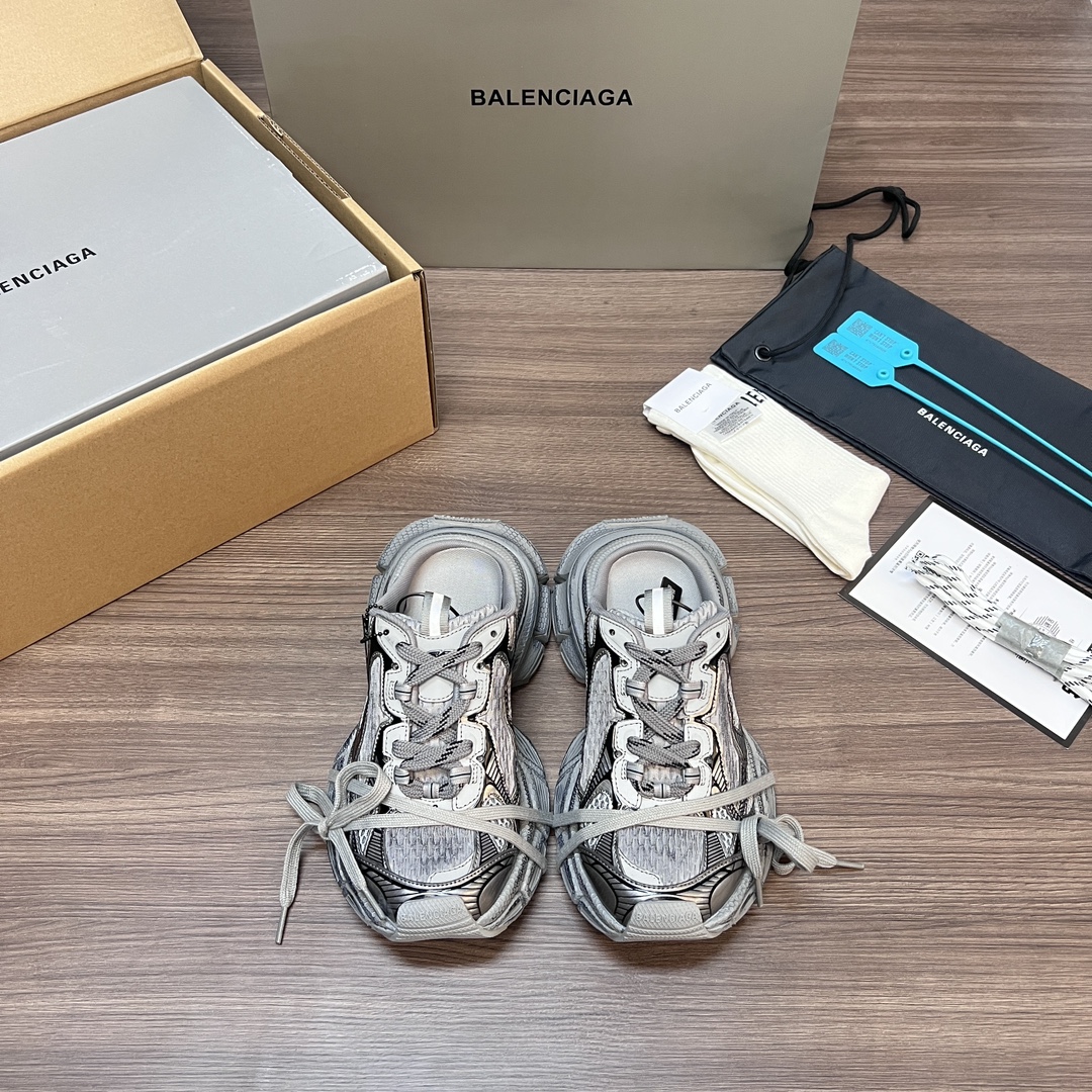 Balenciaga Shoes Sneakers Half Slippers Luxury 7 Star Replica
 Grey Track