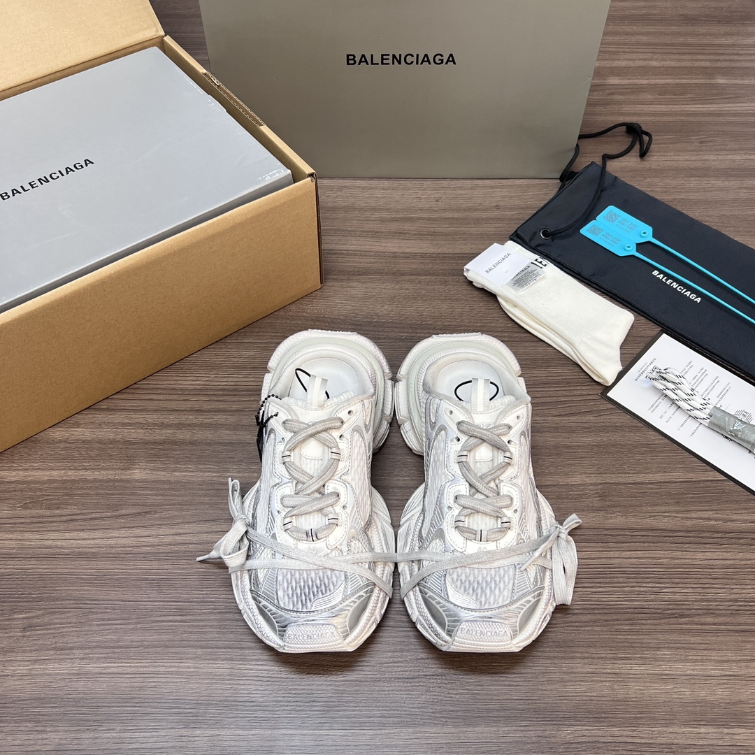 Balenciaga Shoes Sneakers Half Slippers White Track