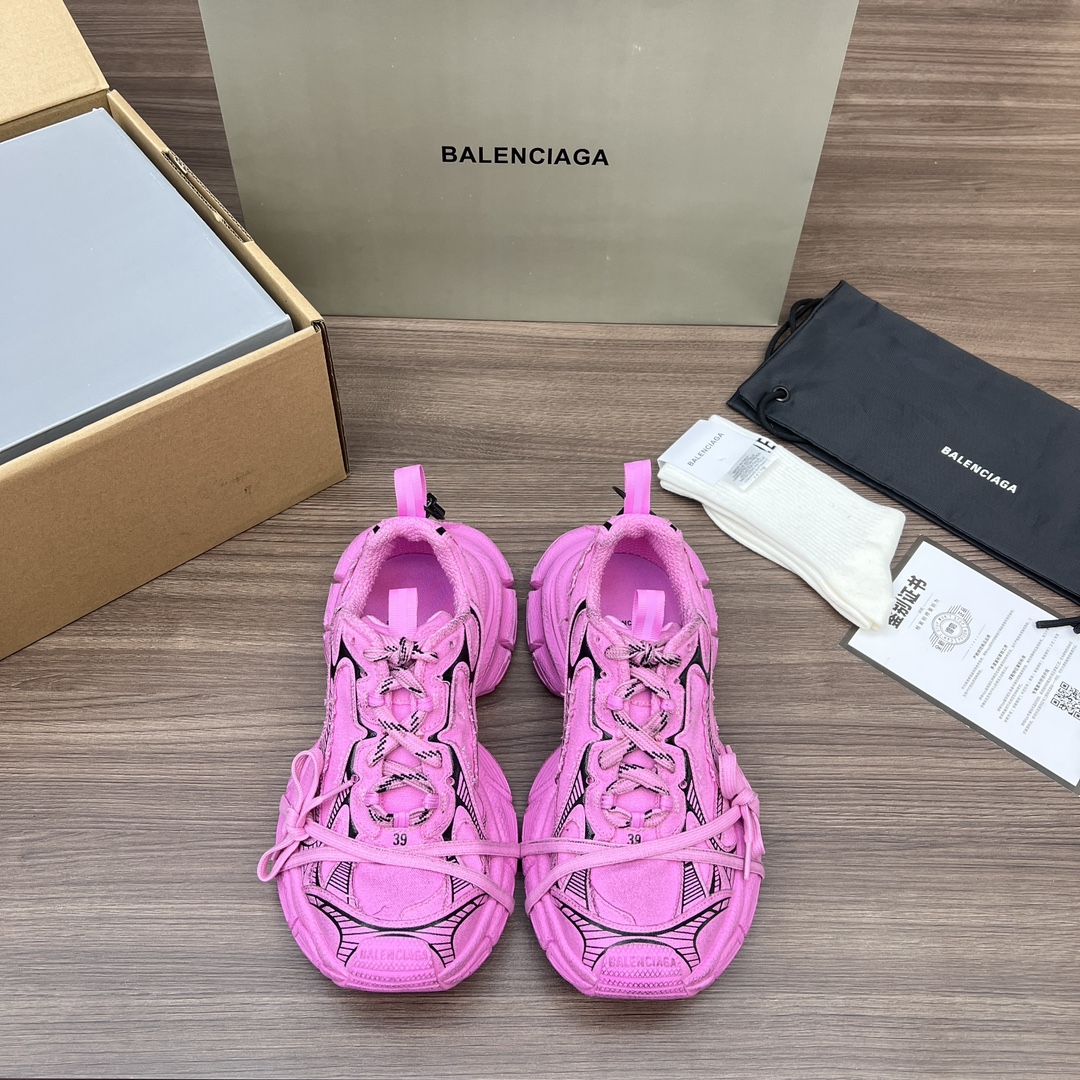 Balenciaga Shoes Sneakers Pink Canvas Track