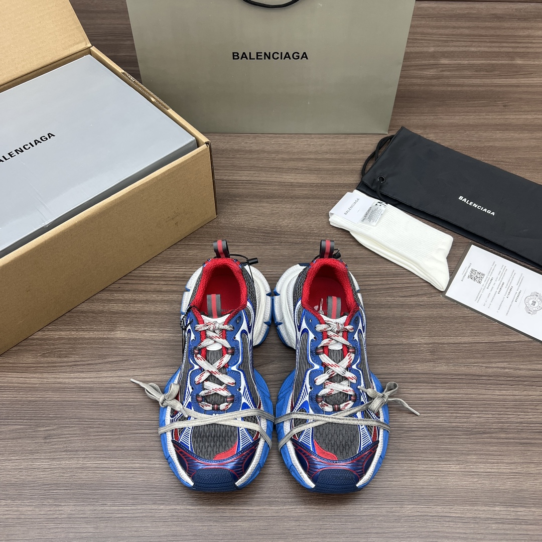 Balenciaga Shoes Sneakers Blue Grey Red Track