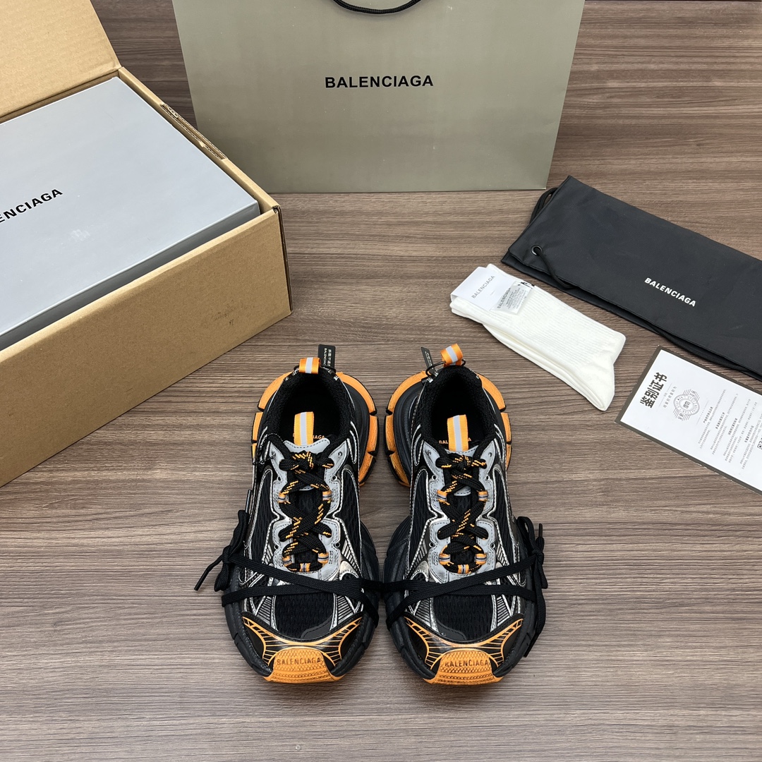 Balenciaga Shoes Sneakers Black Yellow Track