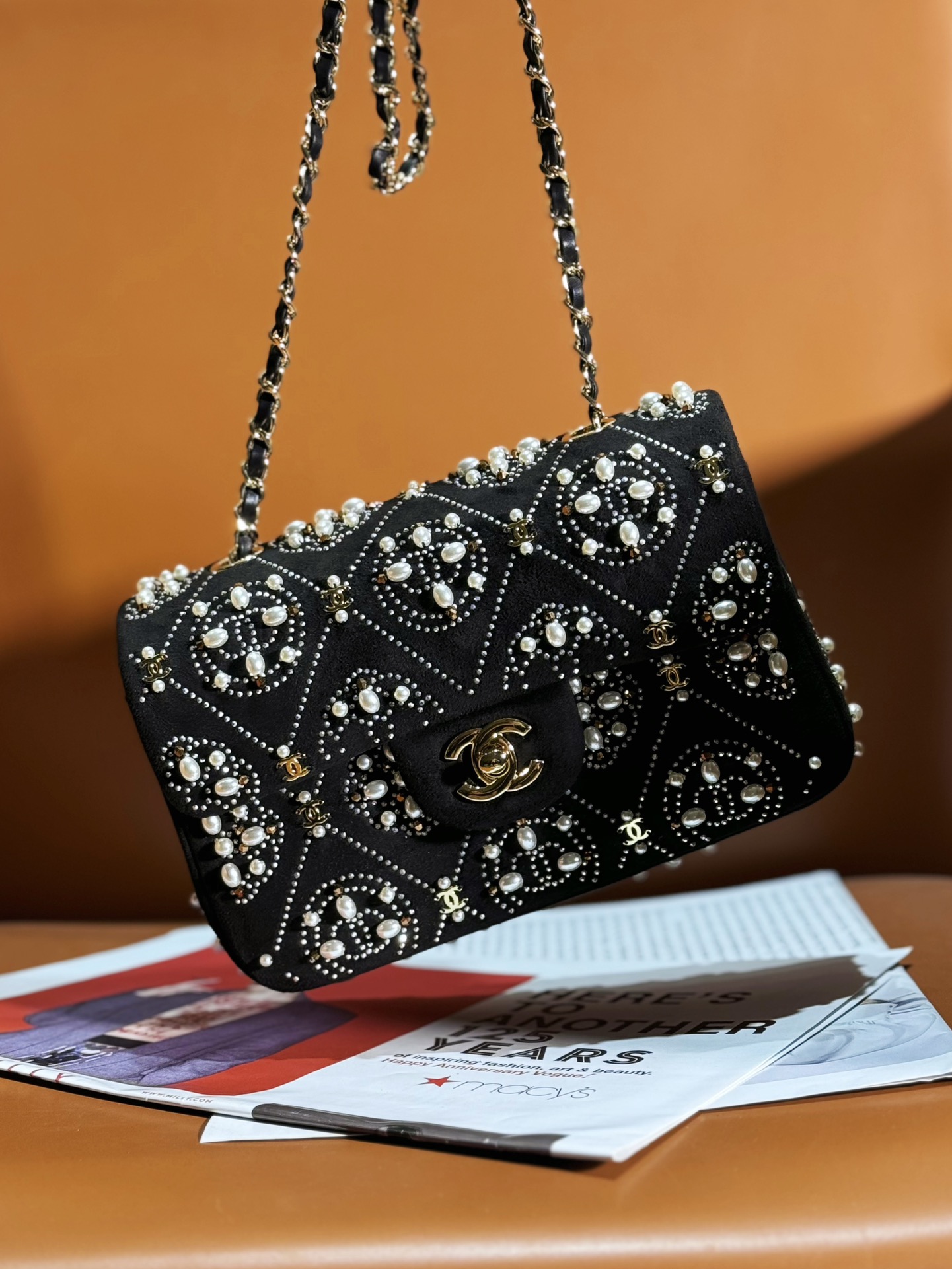 Hohe Qualität perfekt
 Chanel Classic Flap Bag Taschen Umhängetaschen  & Schultertaschen Mit Diamanten besetzt Weben Frühling/Sommer Kollektion Vintage Mini