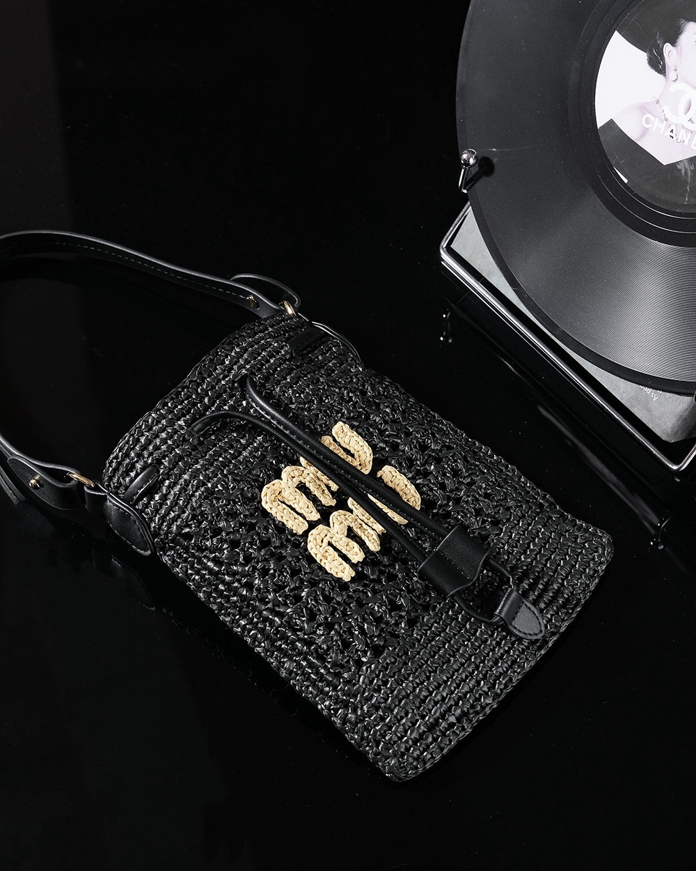 Miu MiuLaffy straw tote bag