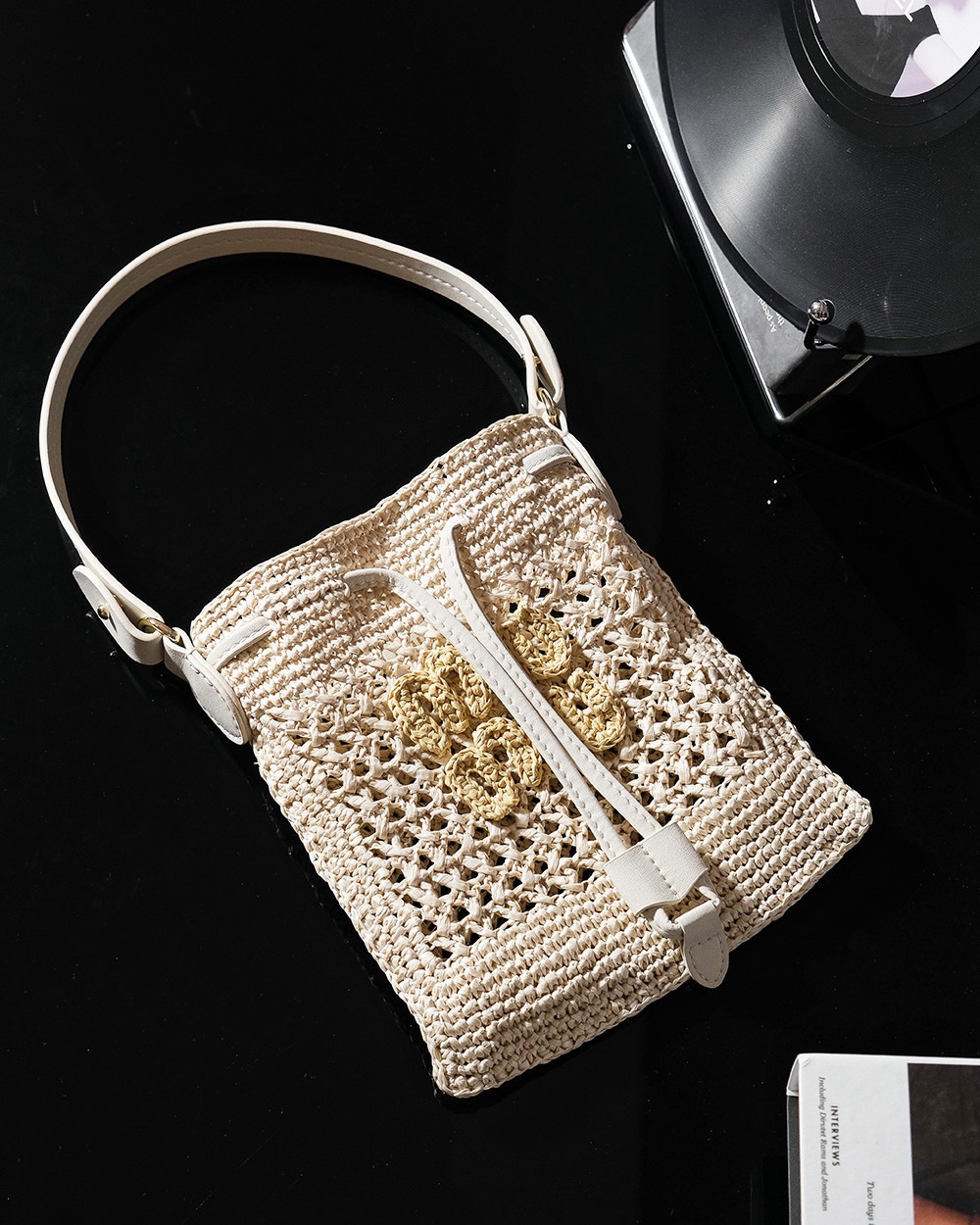 Miu MiuLaffy straw tote bag