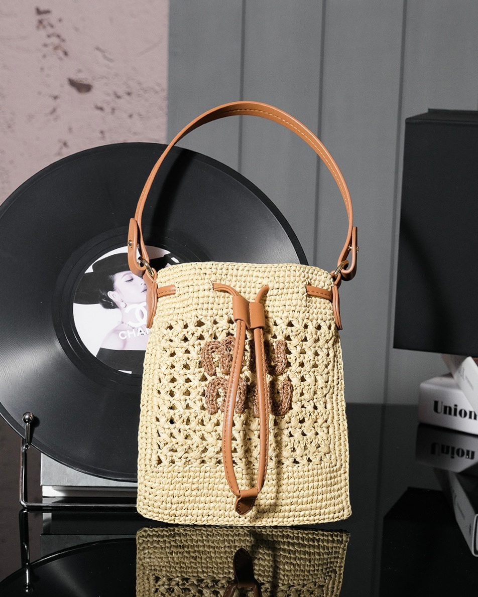 Miu MiuLaffy handmade straw tote bag