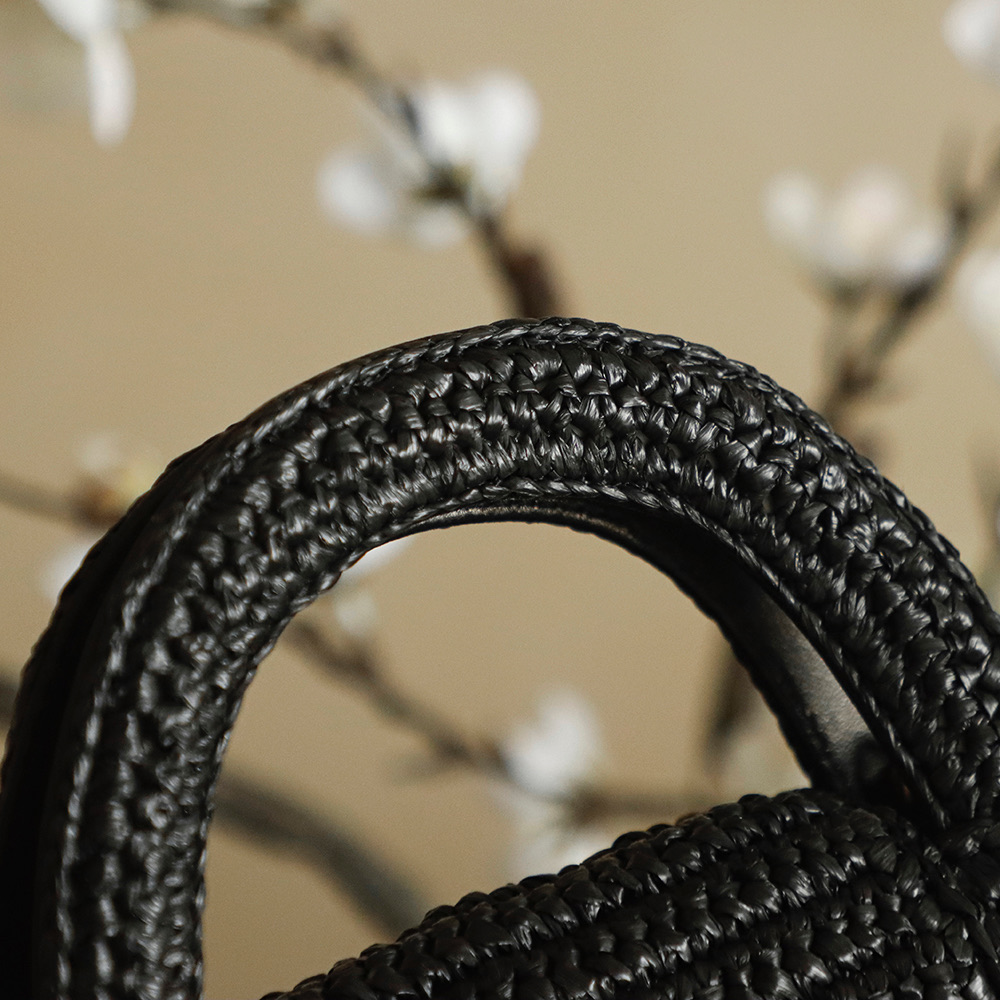 Chanel 26C Black Raffia Kelly Top Handle Bag, 13x19x7cm, AS4416 7 i1754821586469 8835 0 7
