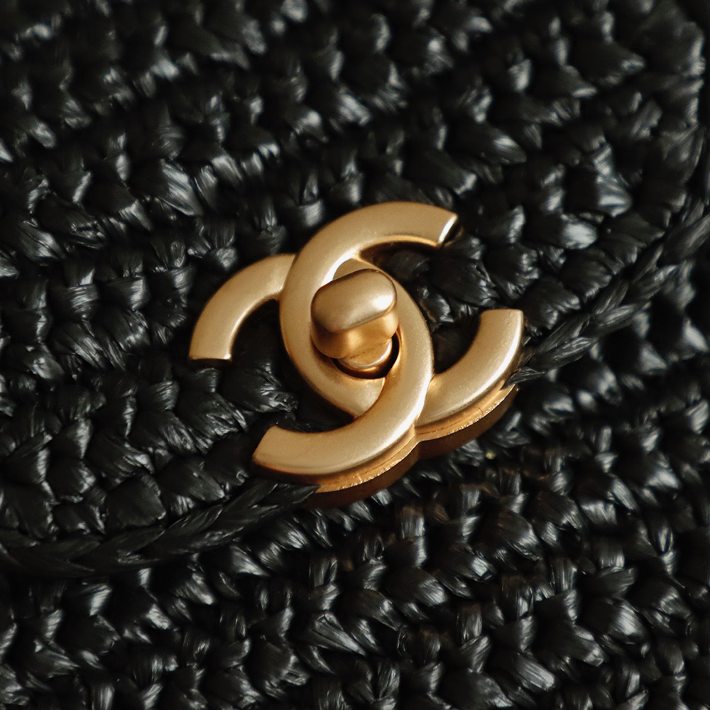 Chanel 26C Black Raffia Kelly Top Handle Bag, 13x19x7cm, AS4416 8 i1754821586471 3030 0 6