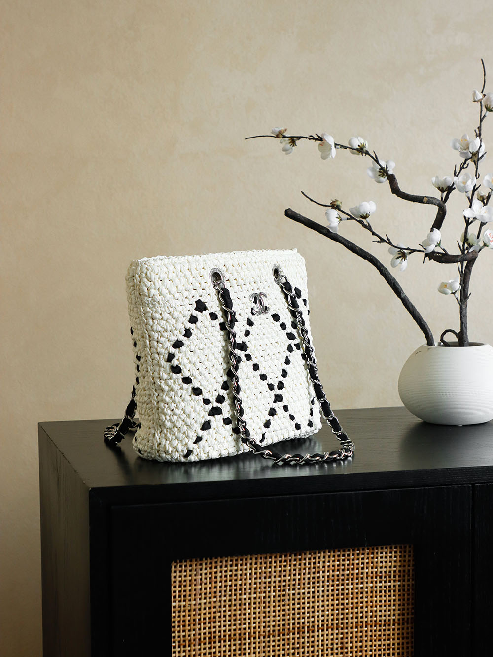 Chanel Raffia Woven Tote Bag, White Small, Spring/Summer Collection 3 i1756390187990 2089 0 1