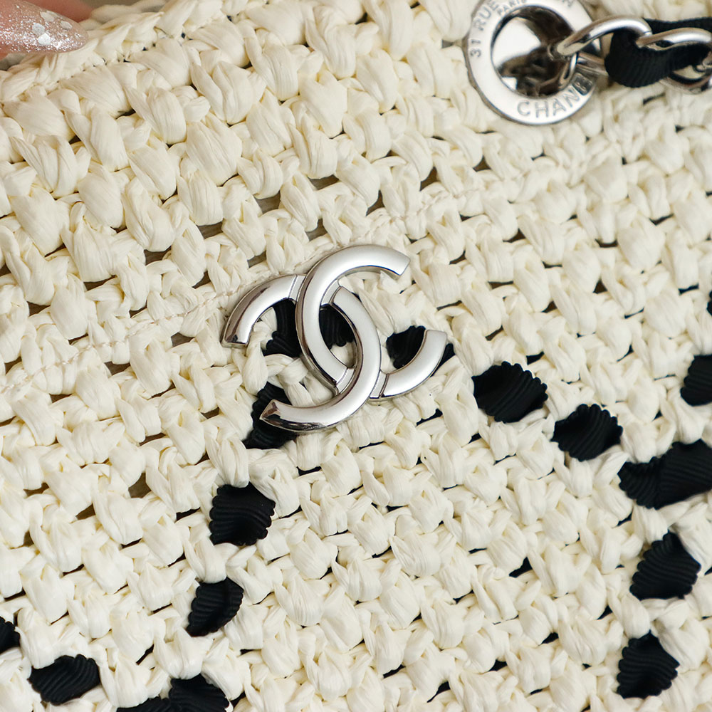 Chanel Raffia Woven Tote Bag, White Small, Spring/Summer Collection 8 i1756390187991 3608 0 6