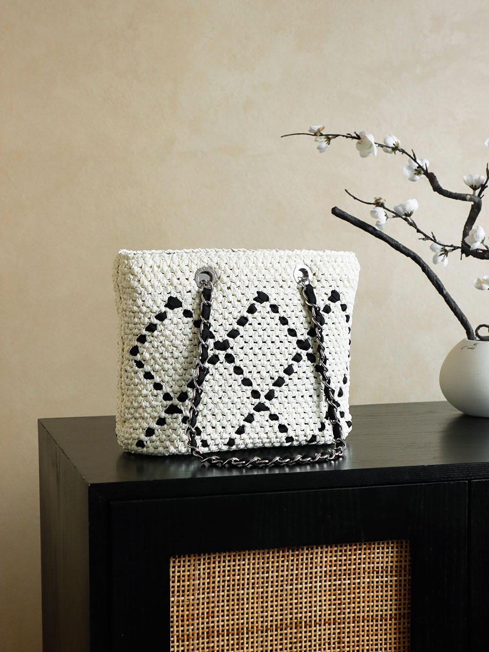Chanel Raffia Woven Tote Bag, White Small, Spring/Summer Collection 4 i1756390187991 607 0 2