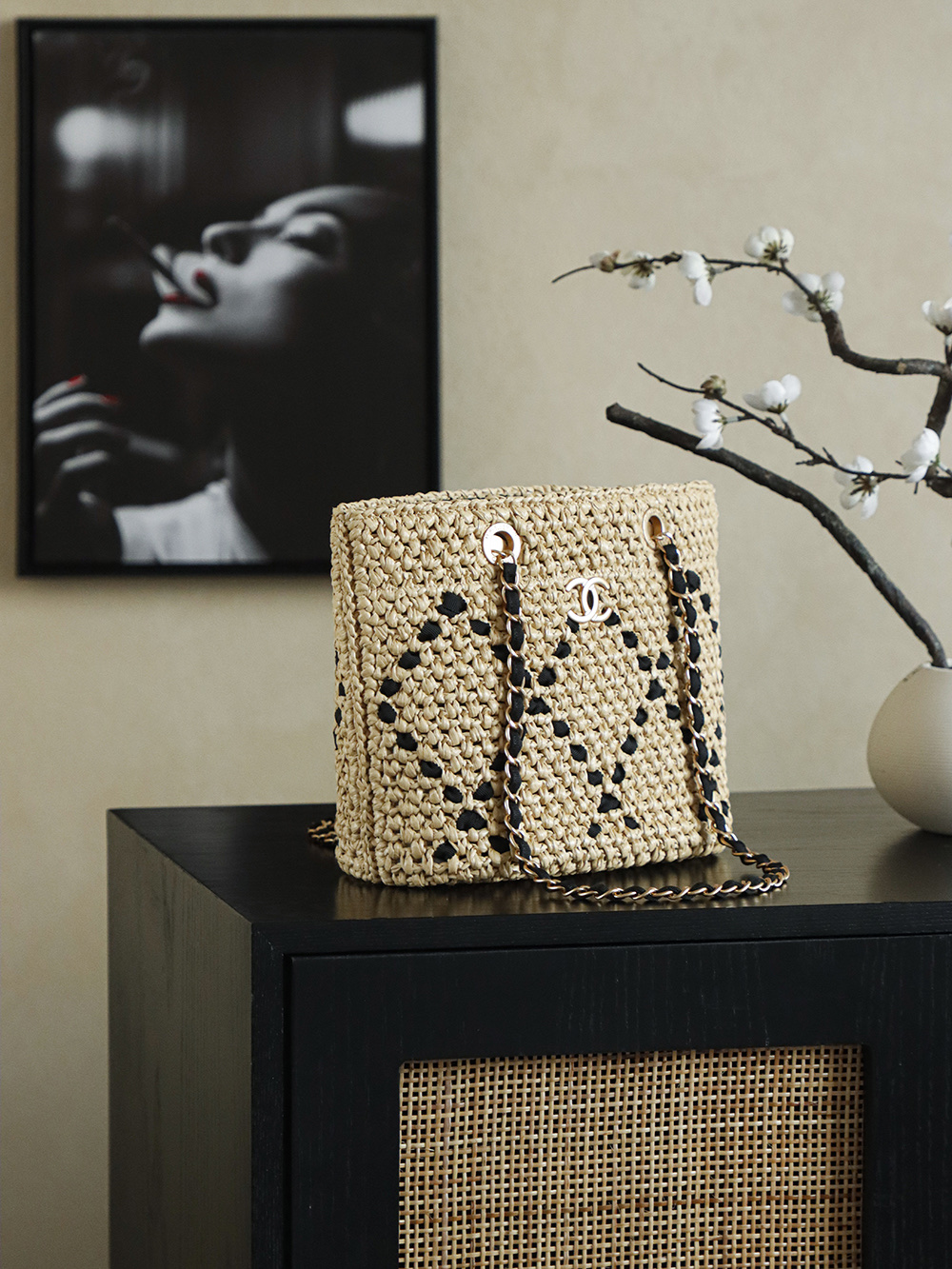 Chanel Raffia Woven Tote Bag, Resort Collection Shoulder Bag, Small 3 i1757060772380 3230 0 1