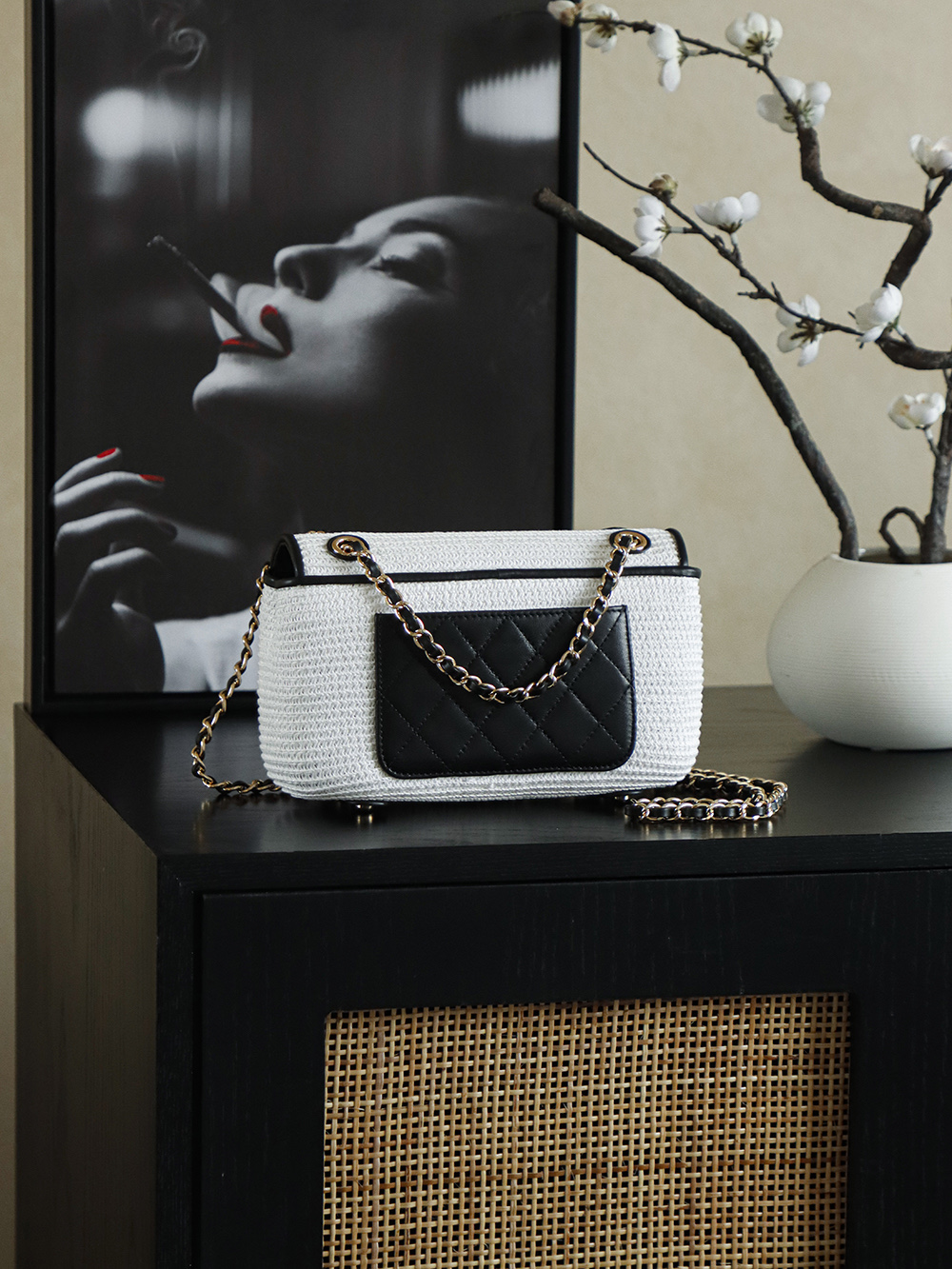 Chanel Woven Raffia Flap Bag, Classic Design, Summer Style Handbag, 20cm/25cm 5 i1757061112567 8 0 3