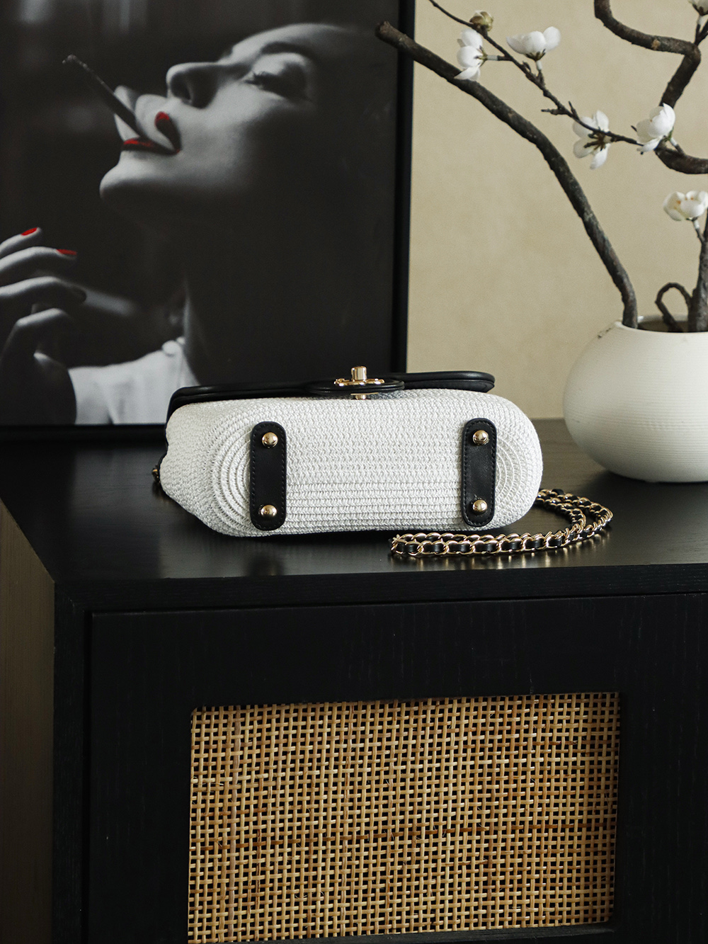 Chanel Woven Raffia Flap Bag, Classic Design, Summer Style Handbag, 20cm/25cm 6 i1757061112583 8571 0 4