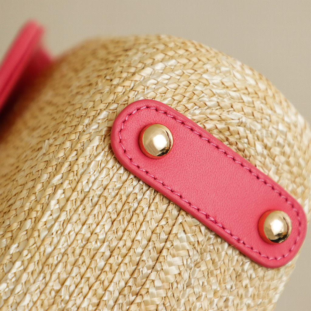 Chanel Raffia CF Flap Bag, Handmade Woven Design with Pink Leather Trim 7 i1757685407954 3607 0 7