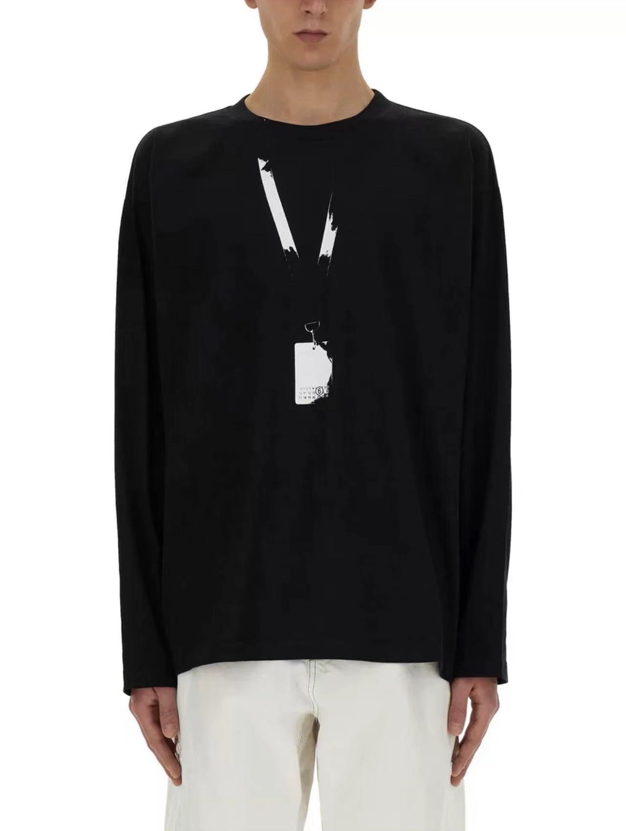 Maison Margiela MM6 Unisex Long Sleeve T-Shirt with Employee Pass Print