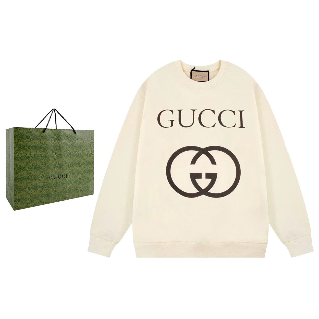 Gucci Vêtements Sweatshirts 2024 AAA Replica France 1ère copie
 Couleur abricot Noir Imprimé Unisexe Collection automne – hiver Fashion