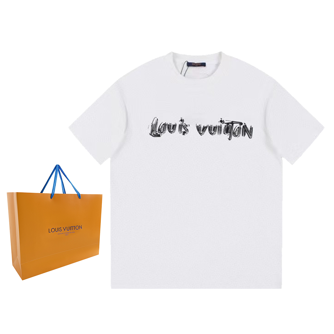 Stijlen en waar te kopen
 Louis Vuitton Kleding T-Shirt Zwart Wit Afdrukken Unisex Katoen Fashion