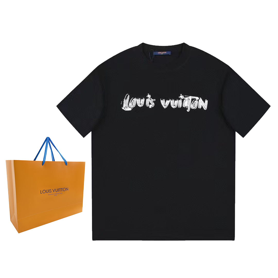 Louis Vuitton Perfect
 Kleding T-Shirt Zwart Wit Afdrukken Unisex Katoen Fashion