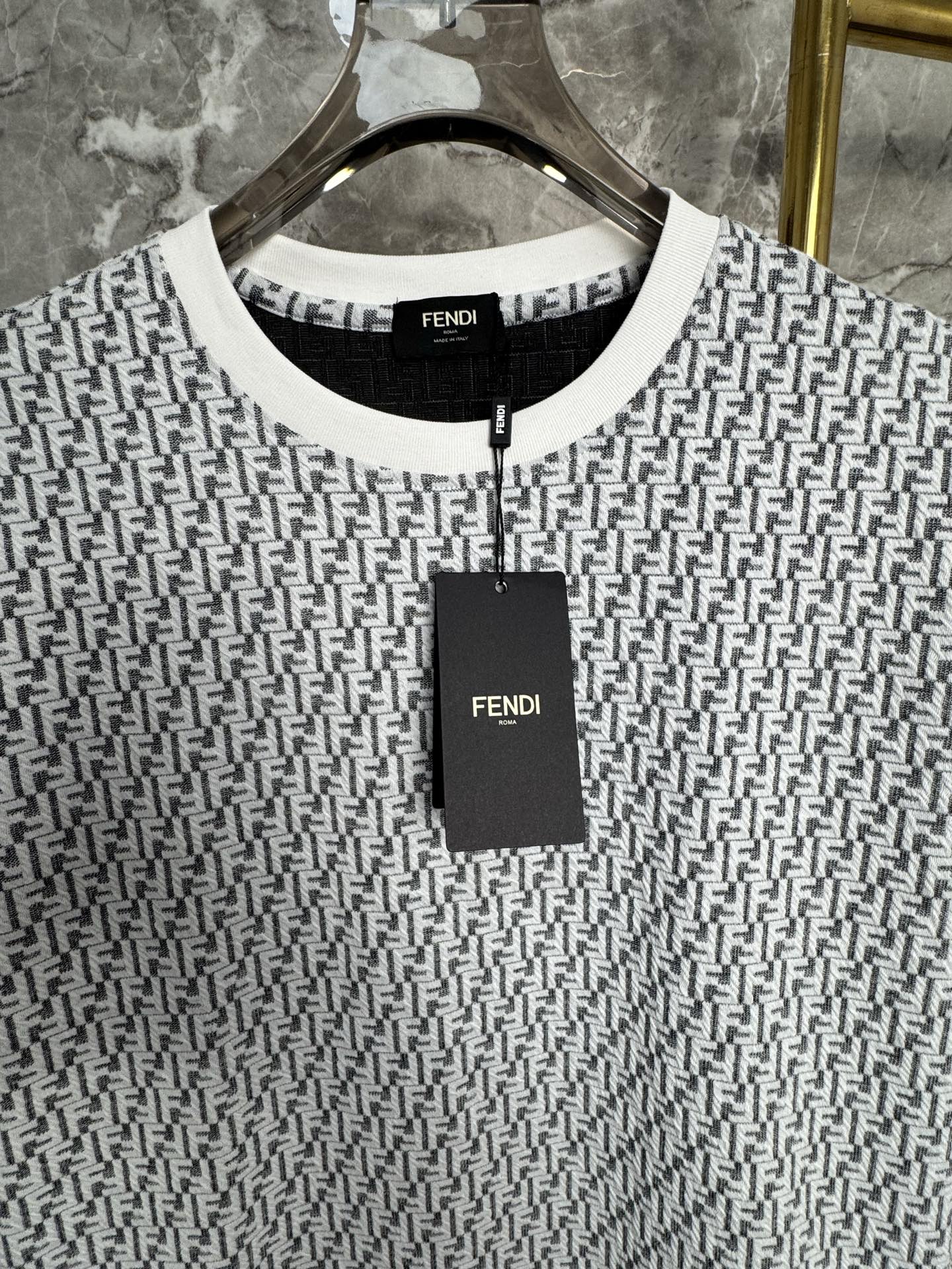 Fendi FENDI/芬迪-定制毛巾面料圆领T恤