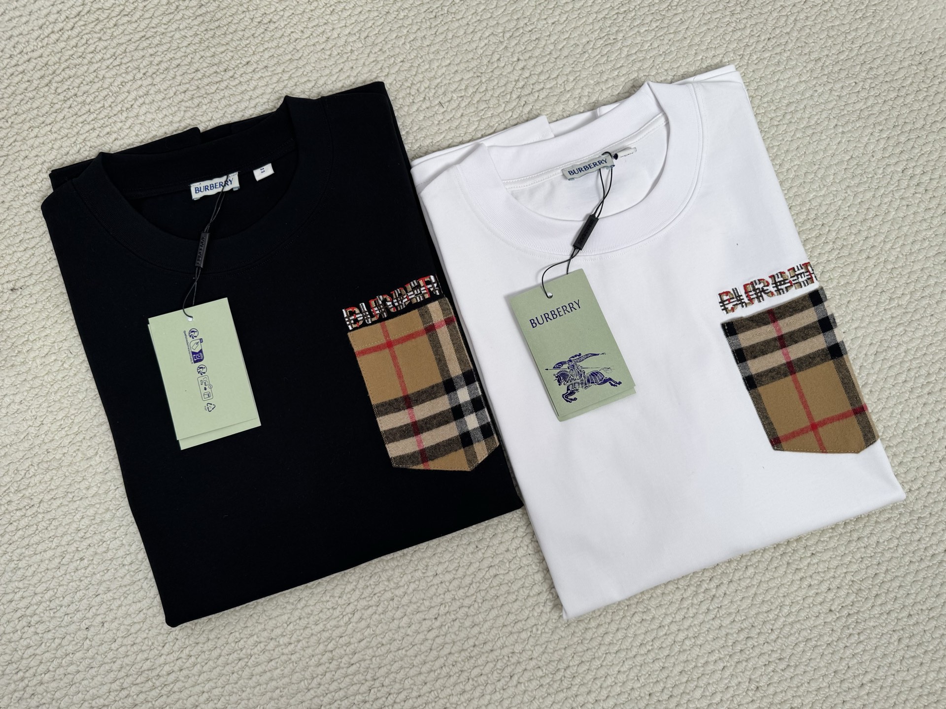 Burberry BBR/巴宝莉 格纹口袋短袖T恤