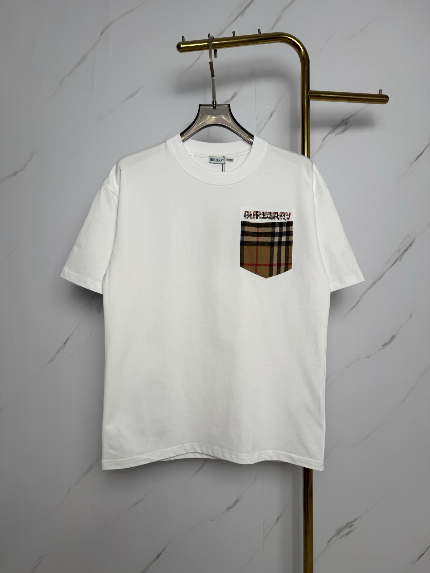 Burberry BBR/巴宝莉 格纹口袋短袖T恤