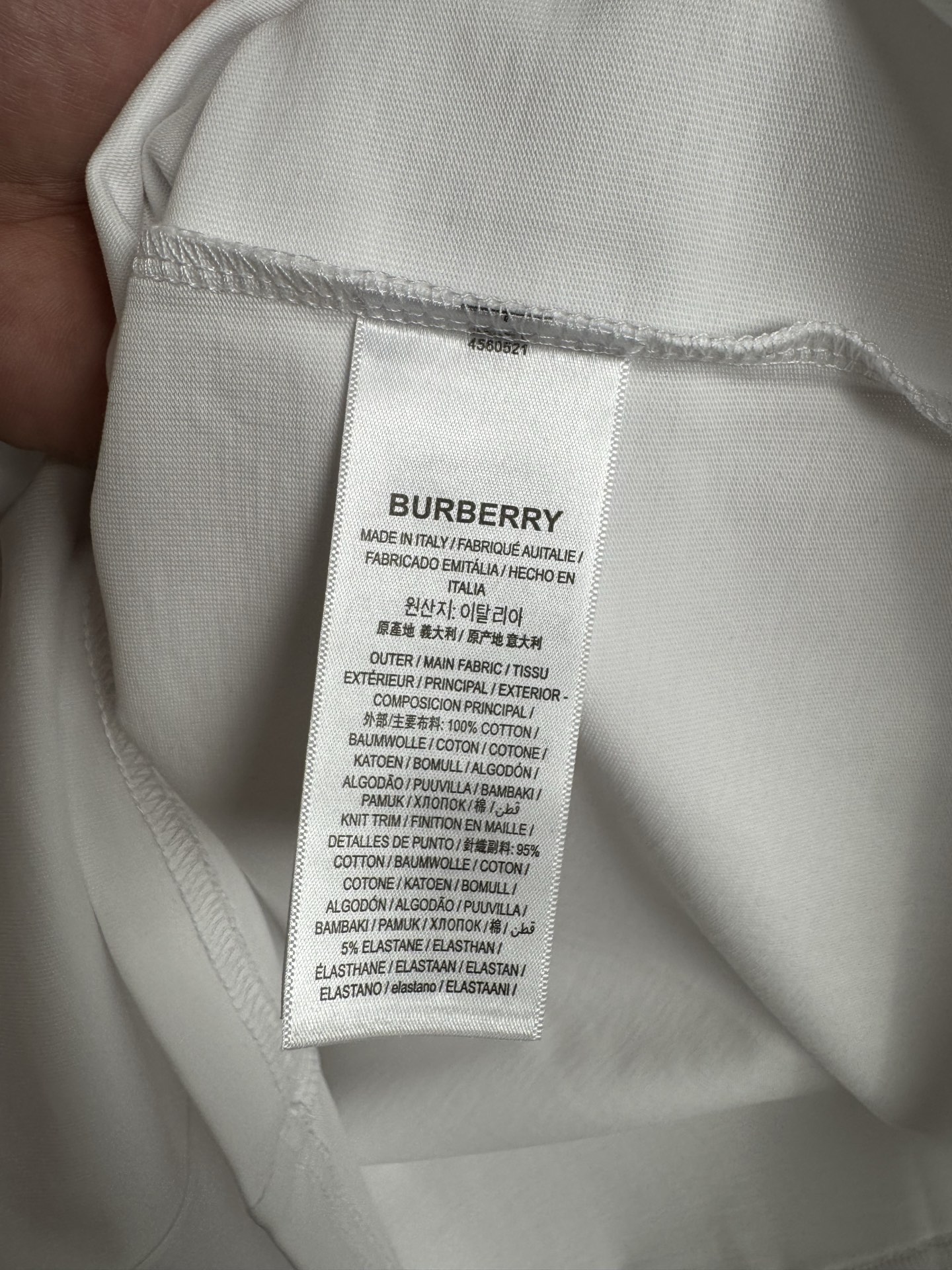 Burberry BBR/巴宝莉 格子字母贴布刺绣短袖T恤