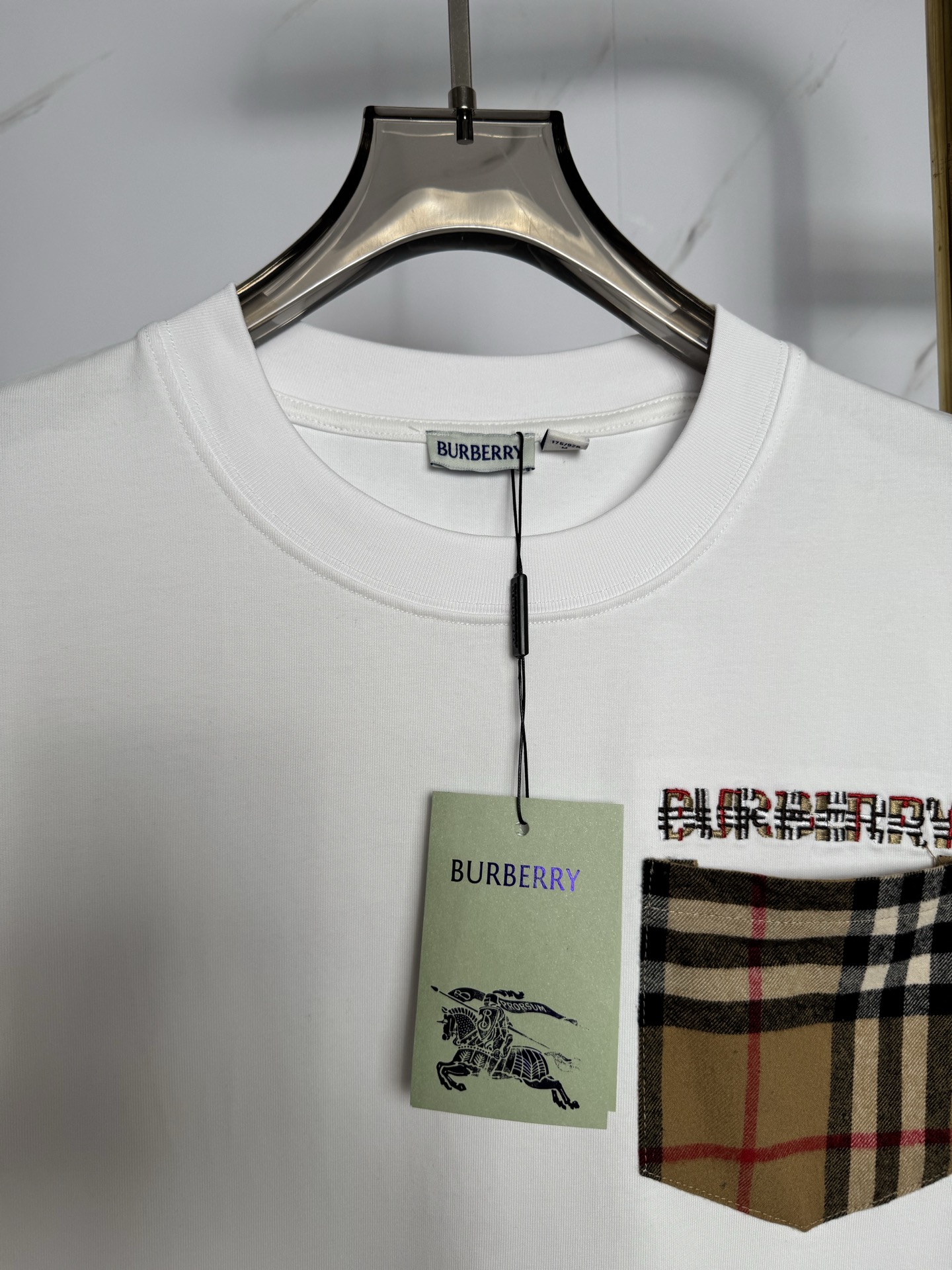 Burberry BBR/巴宝莉 格纹口袋短袖T恤