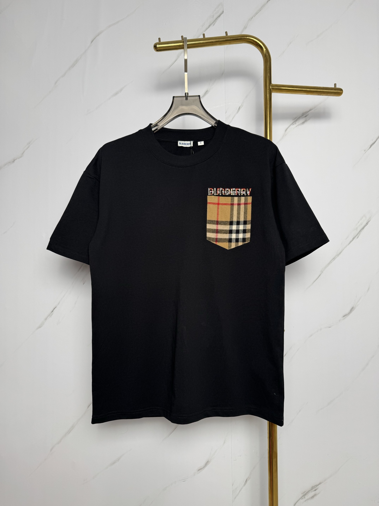 Burberry BBR/巴宝莉 格纹口袋短袖T恤