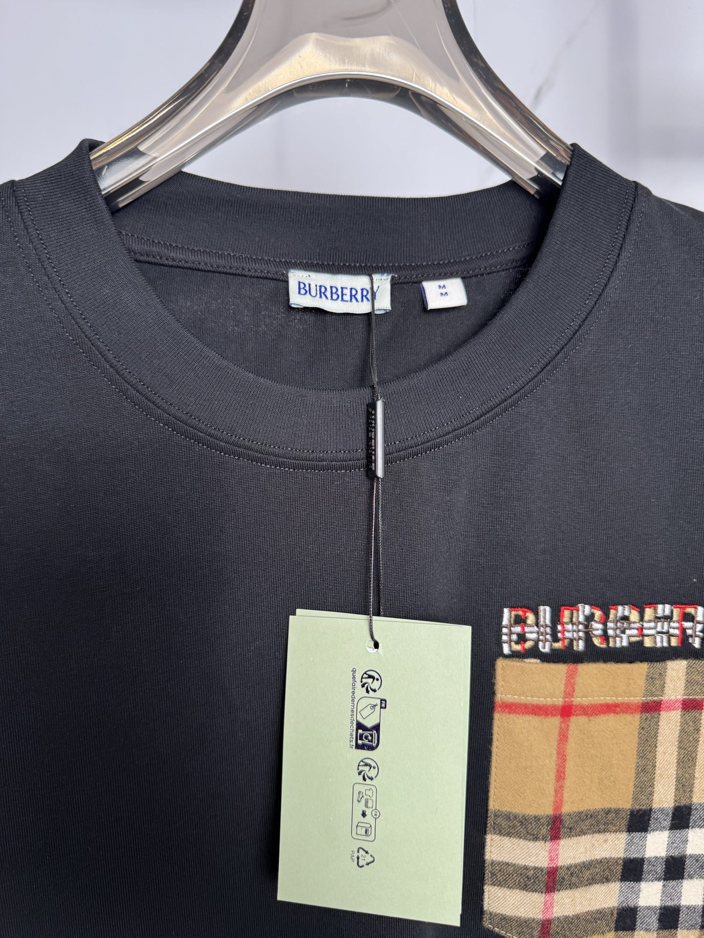 Burberry BBR/巴宝莉 格纹口袋短袖T恤
