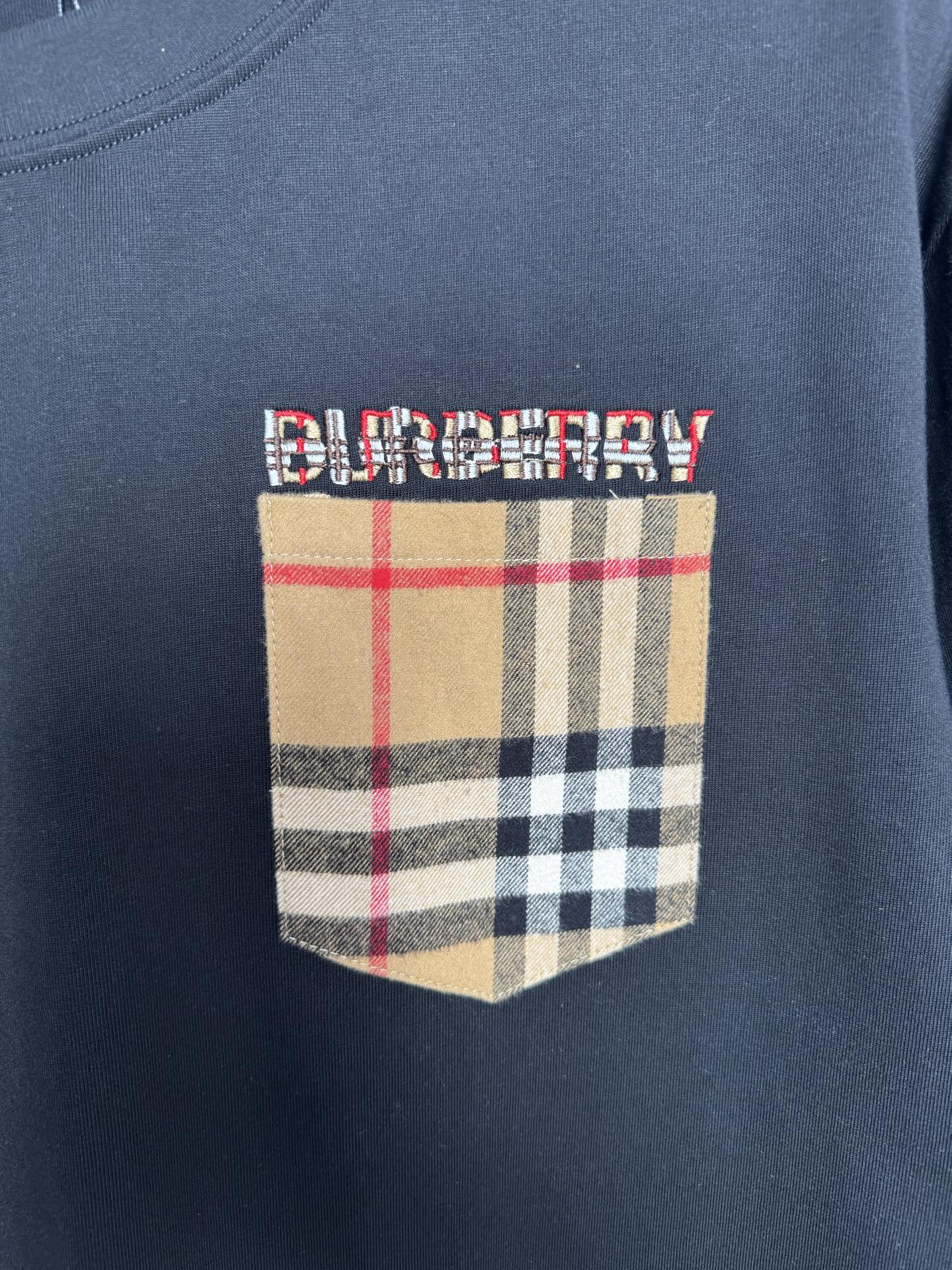 Burberry BBR/巴宝莉 格纹口袋短袖T恤